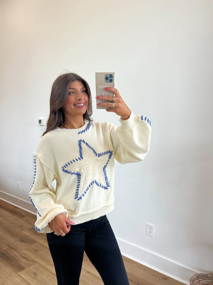 Lace/Stitch Star Sweater