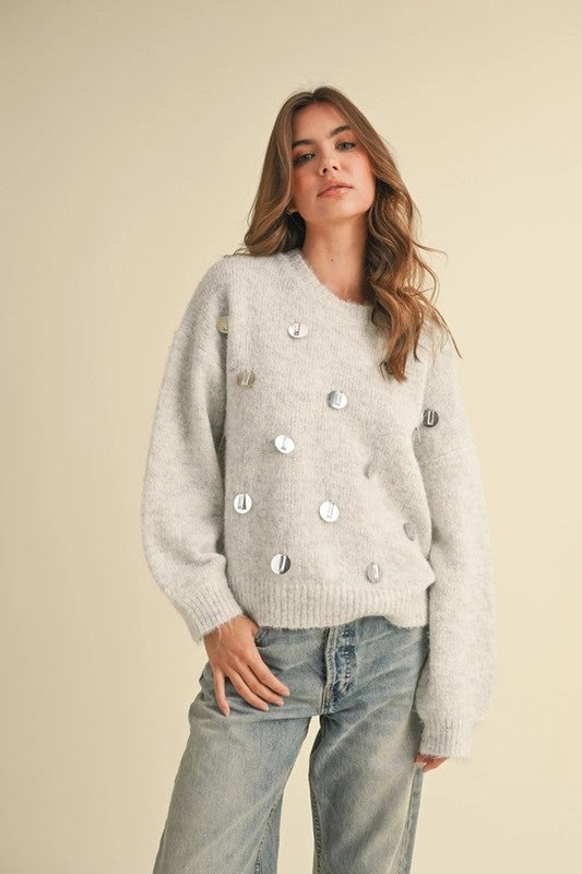 Disco Sequin Sweater Top