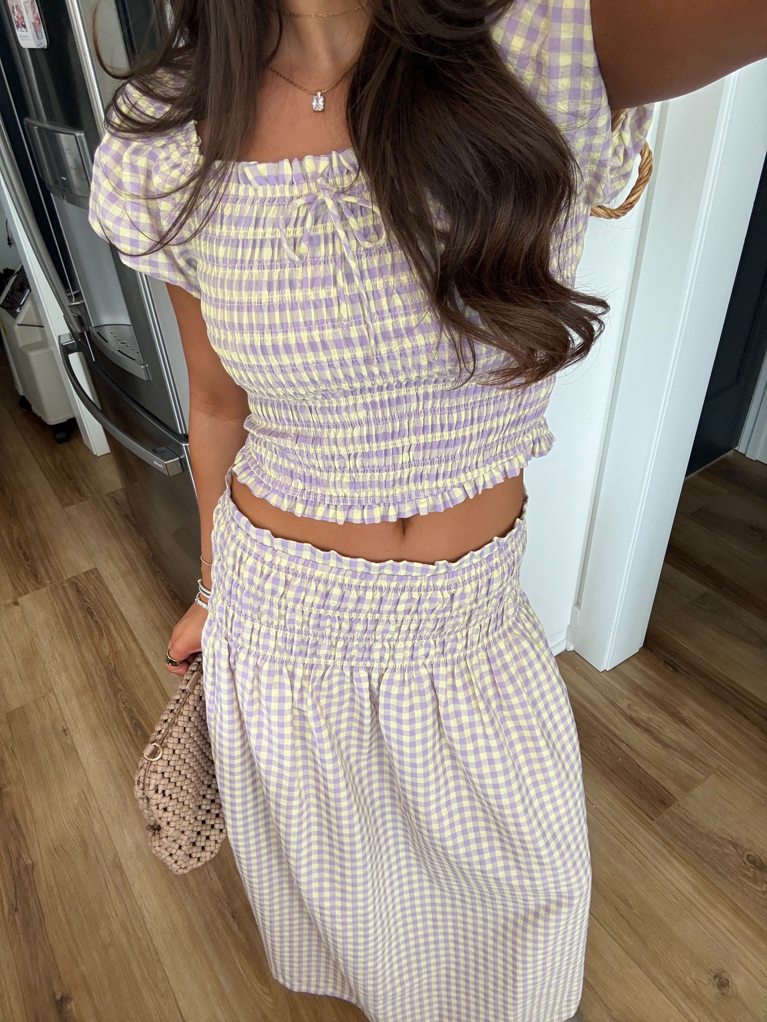Lavender/Lemon Gingham Set (Restock)