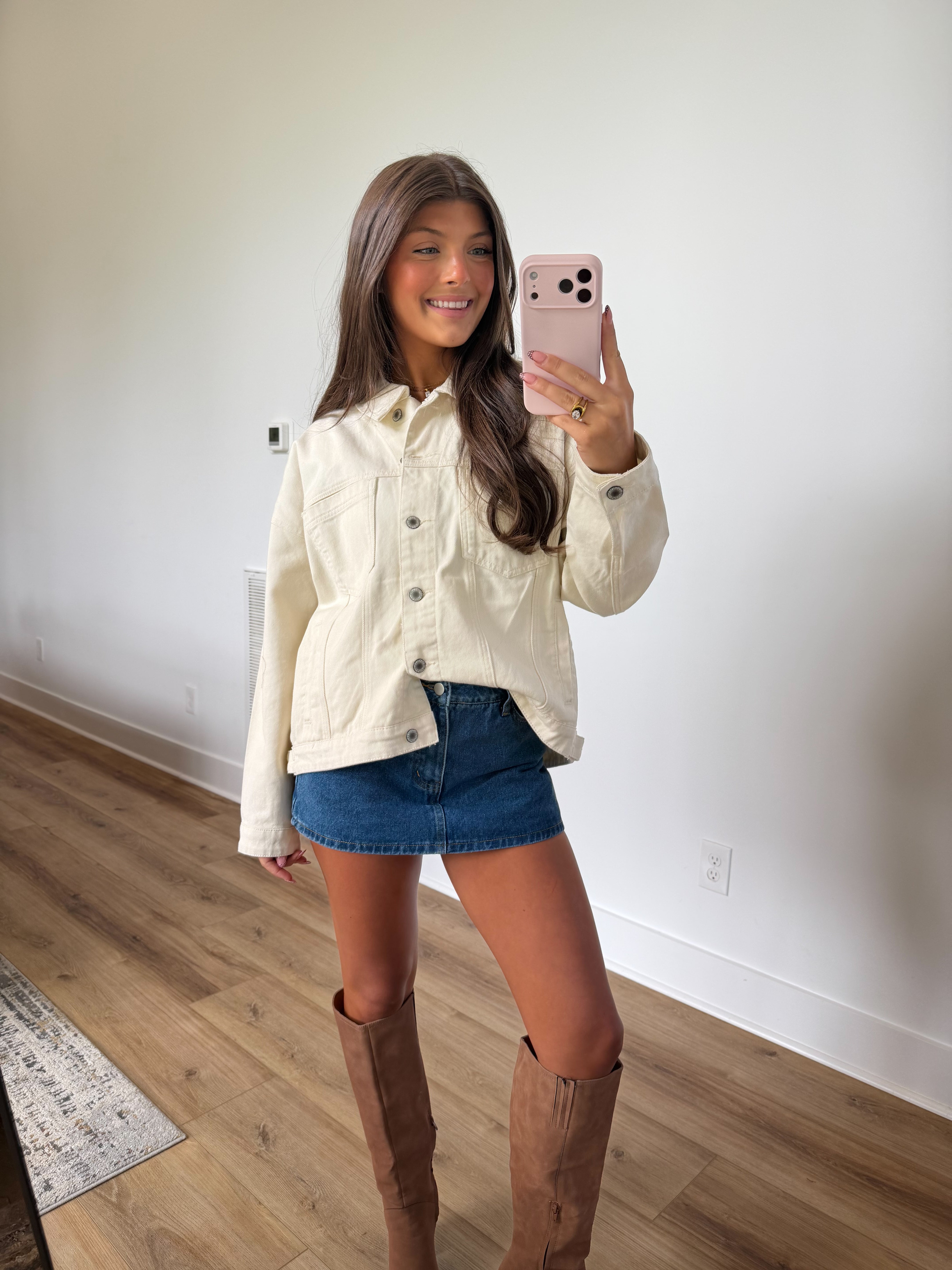 Ecru Essential Denim Jacket
