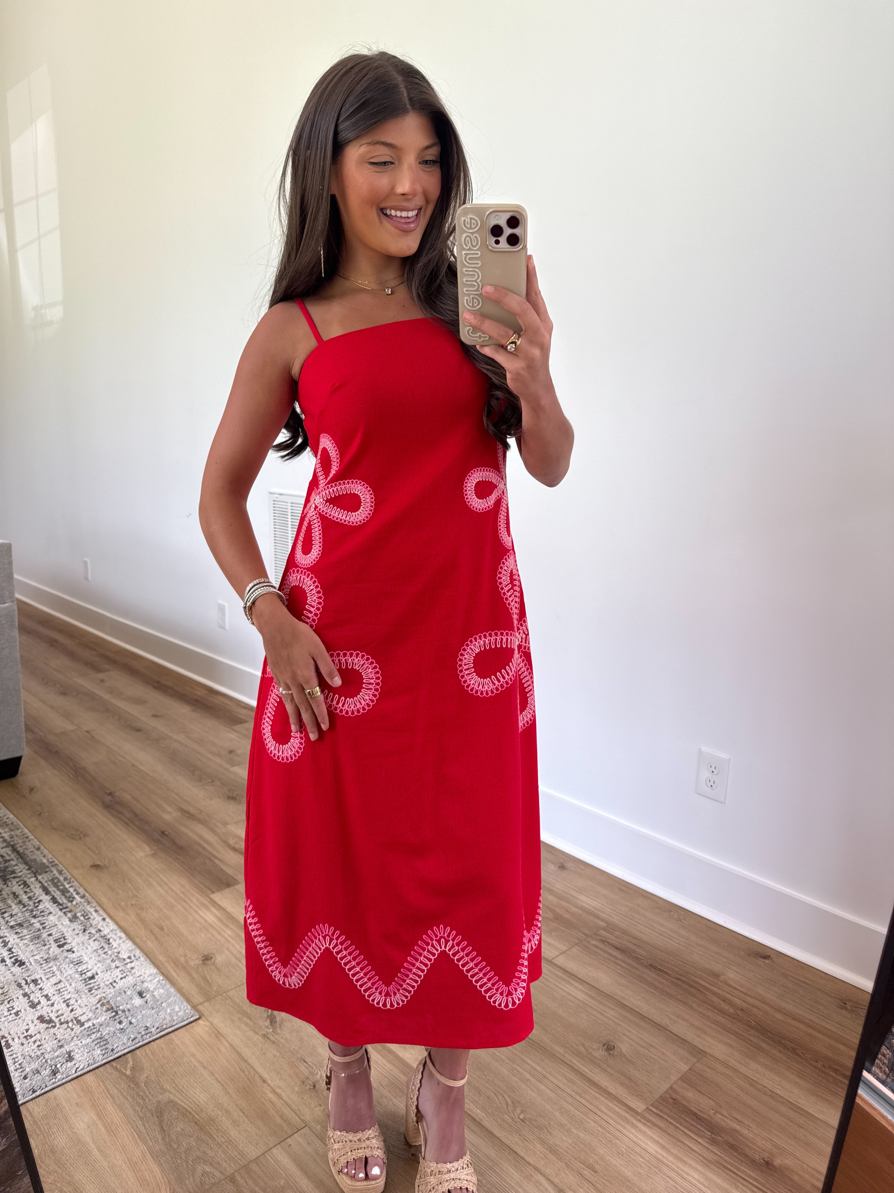 Summer Cherry Midi Dress