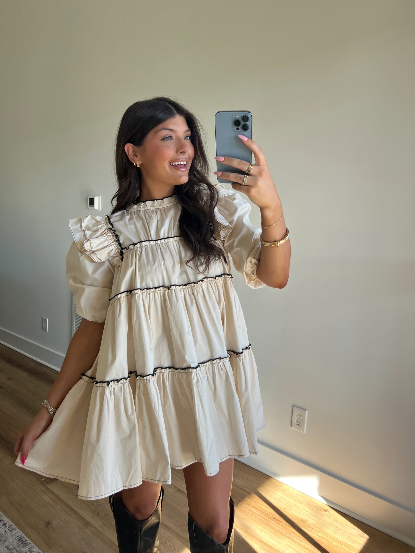 Babydoll Tiered Mini Dress