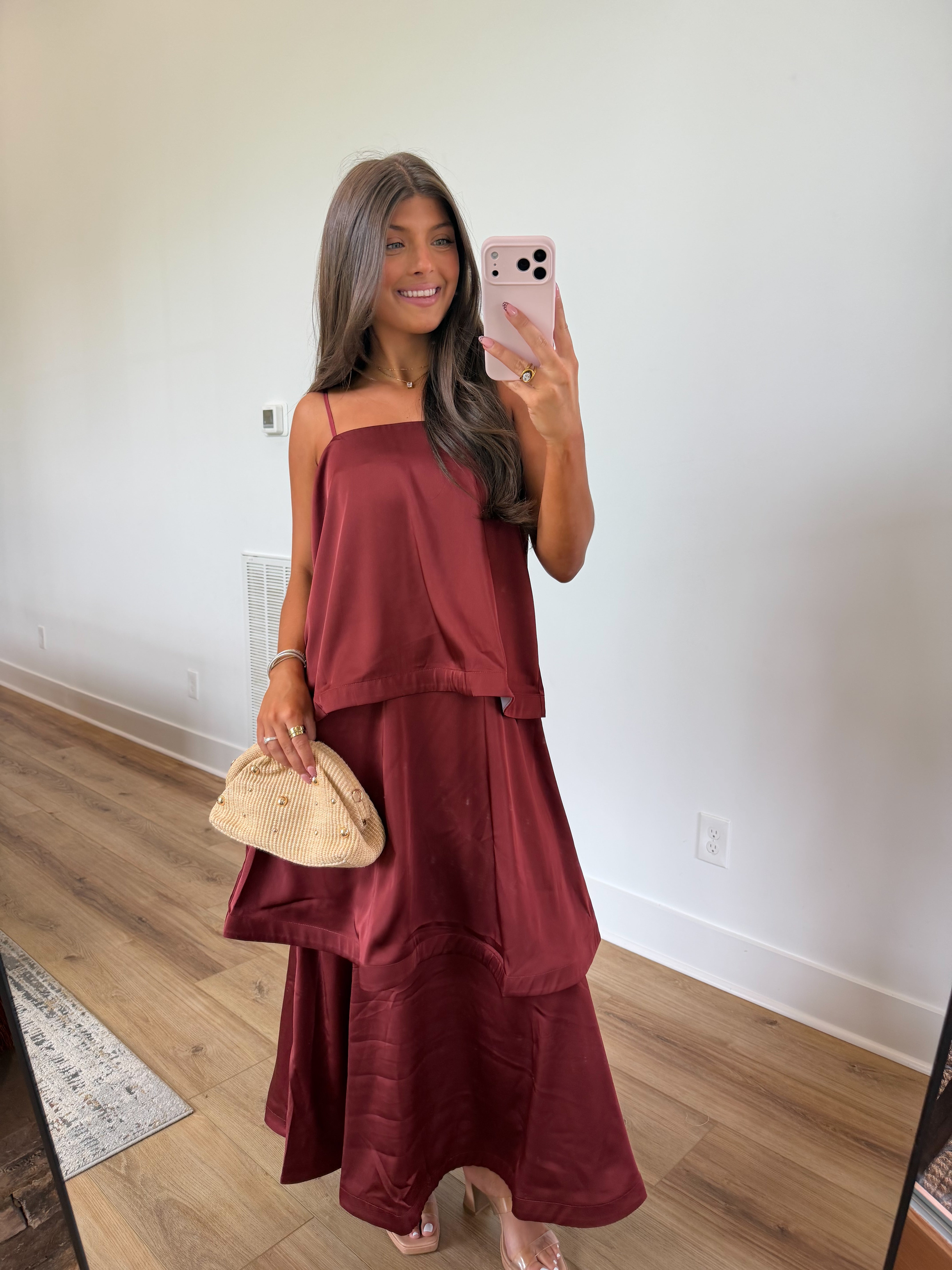 The Satin Haven Maxi (Burgundy)