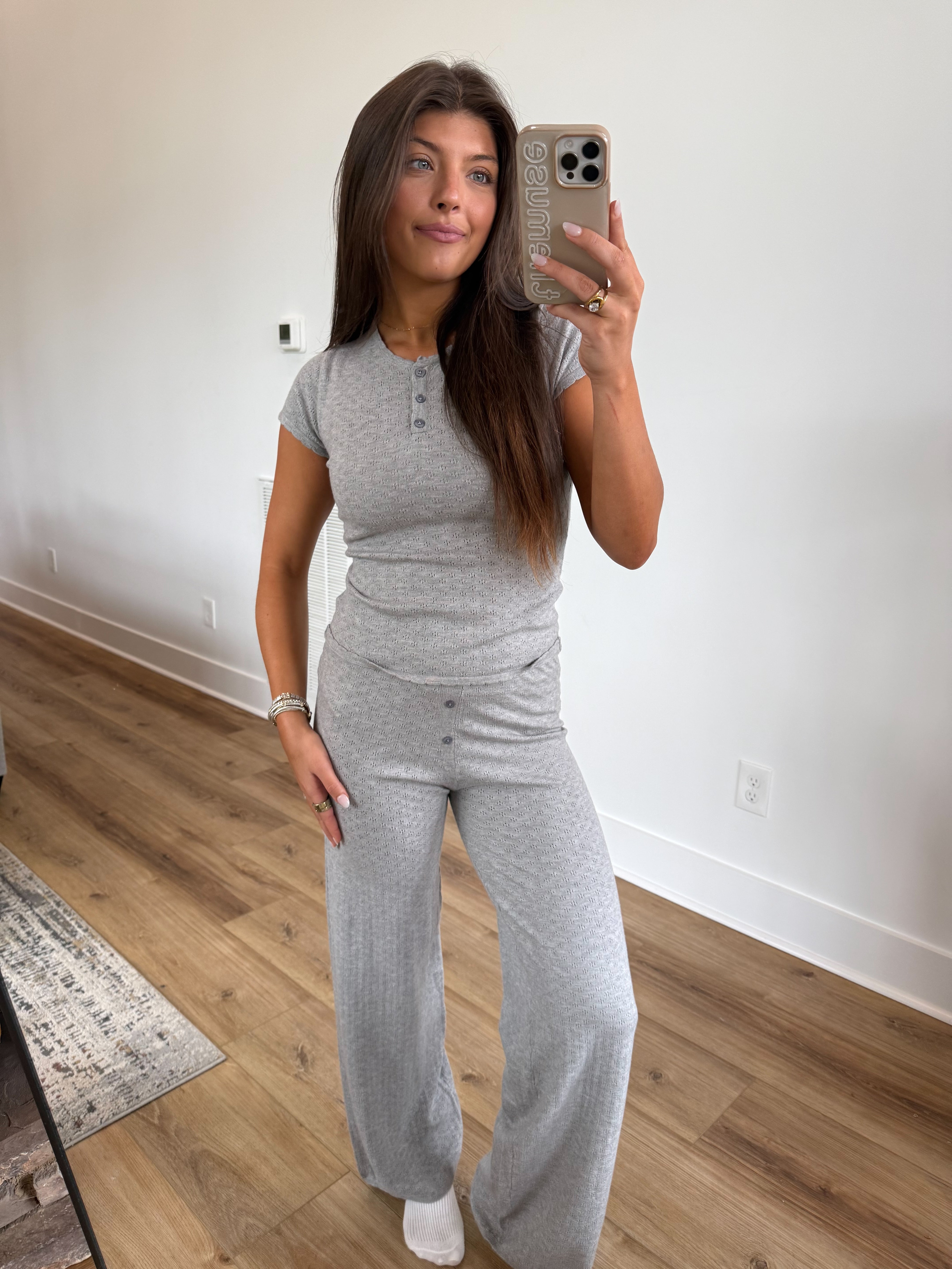 Grey Pointelle Set
