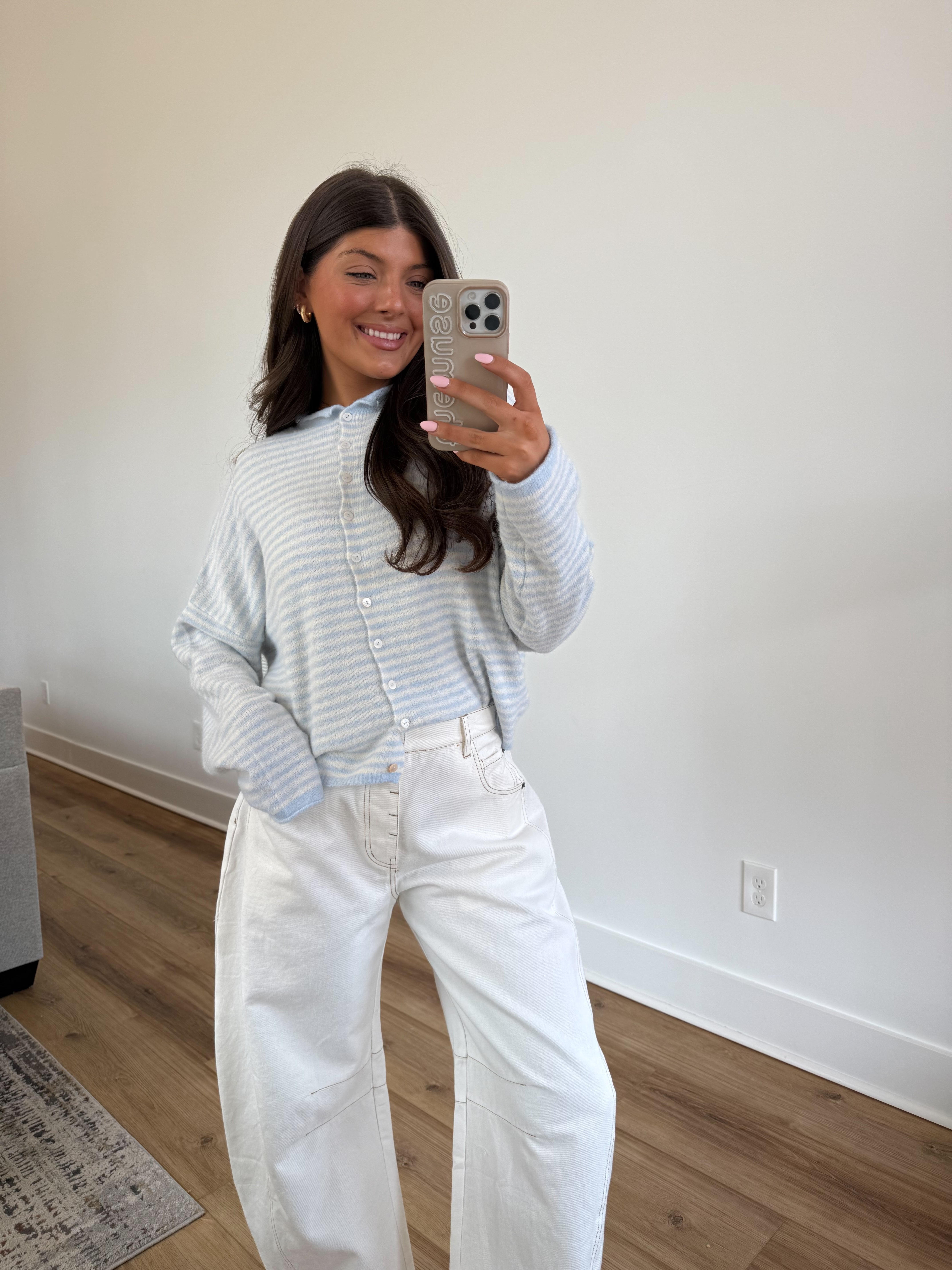 Best Dress Cardigan (Baby Blue Stripes)