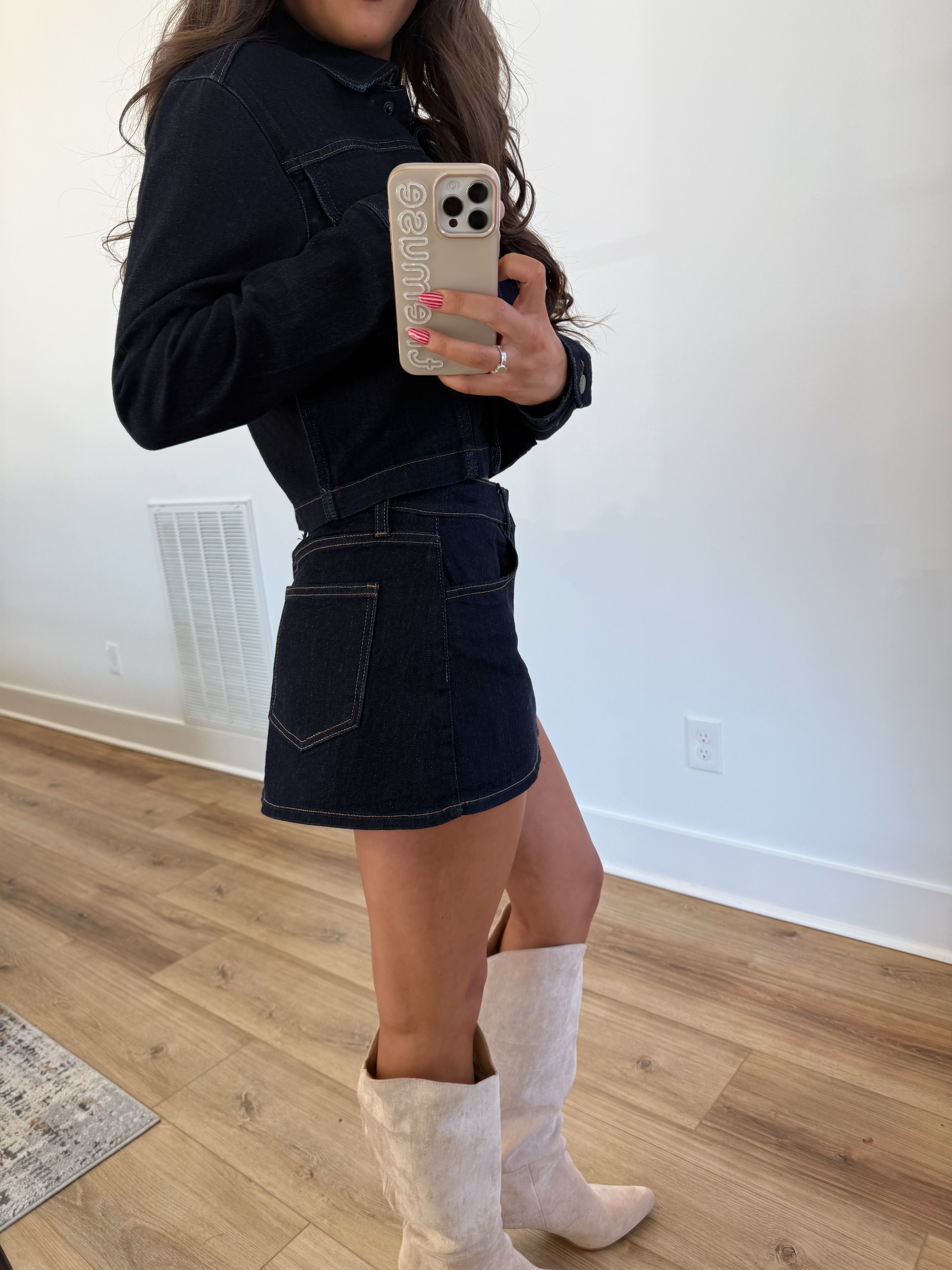 Dark Denim Skort
