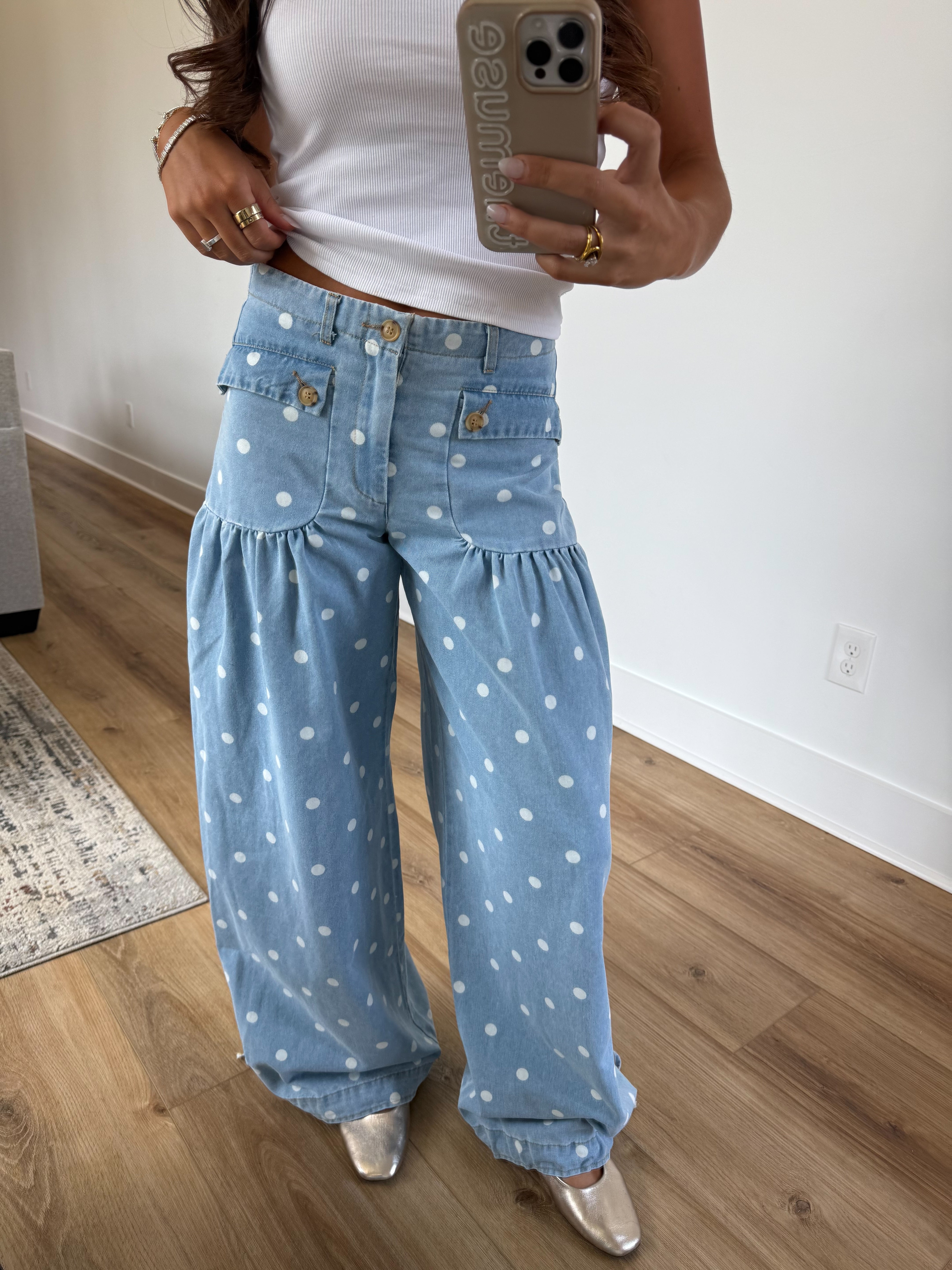 Polka Dot Slouch Jeans