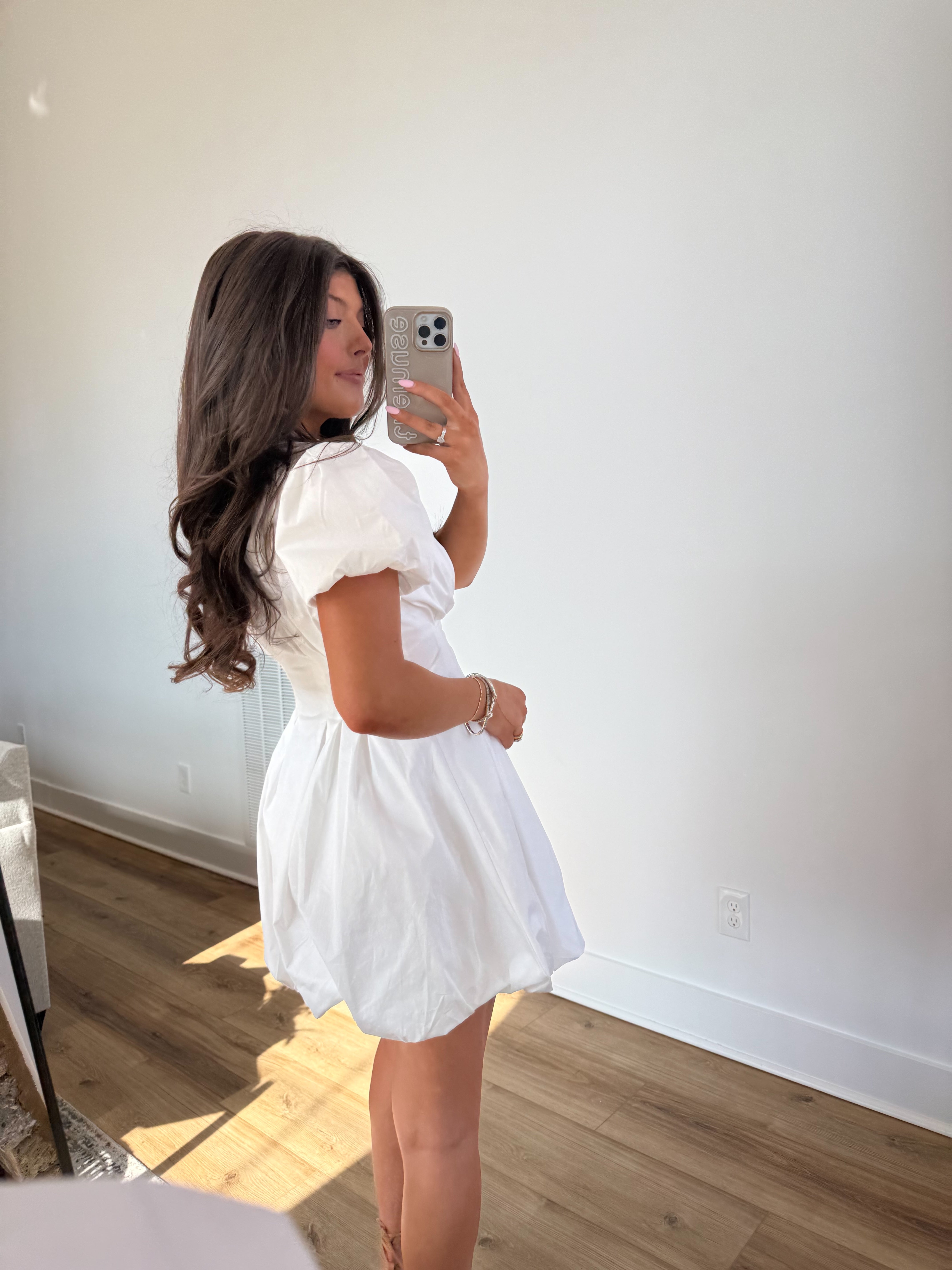 Flutter Mini Dress (White)