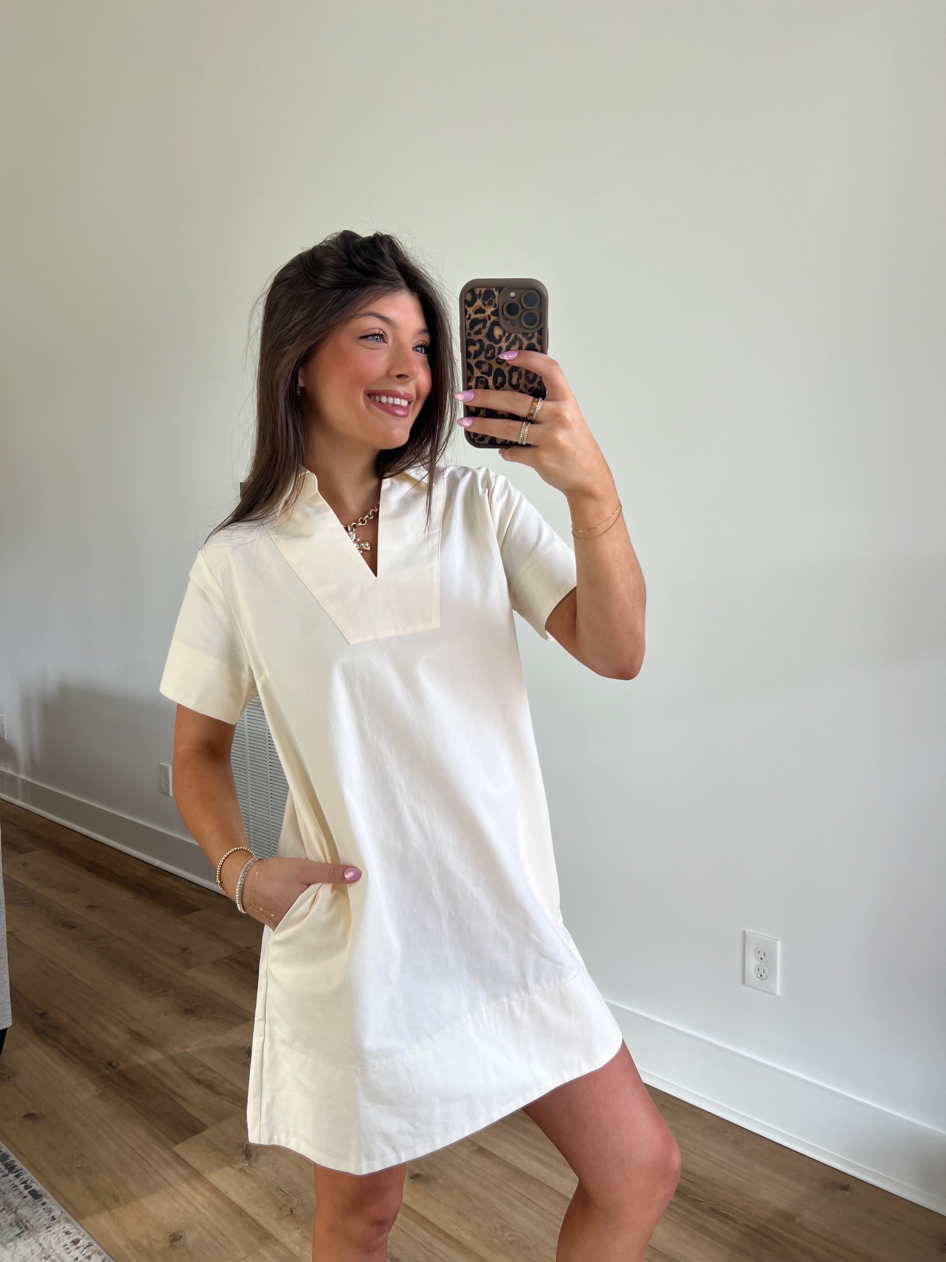 Cream Brunch Denim Dress