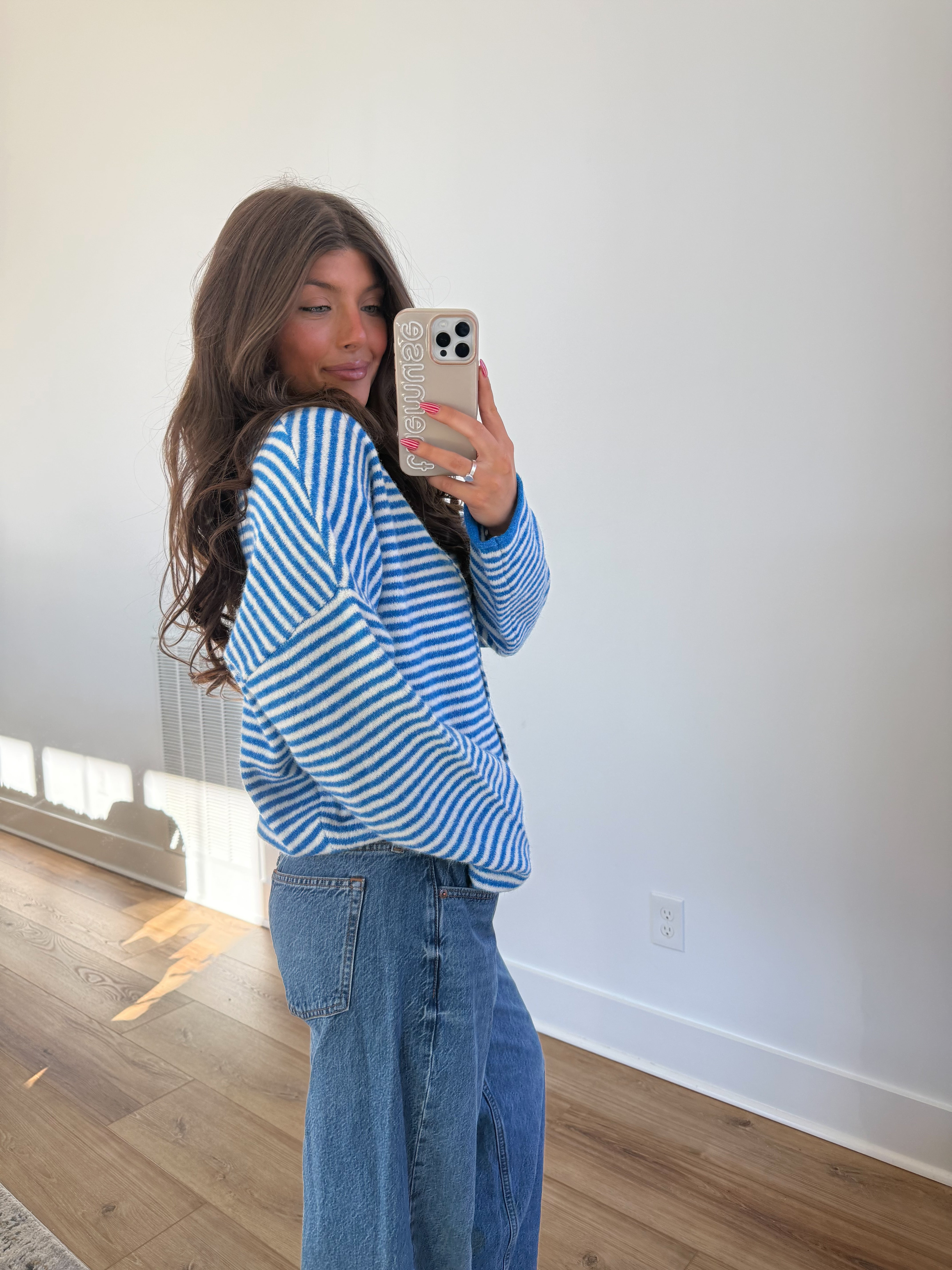 Best Dress Cardigan (Blue/White)