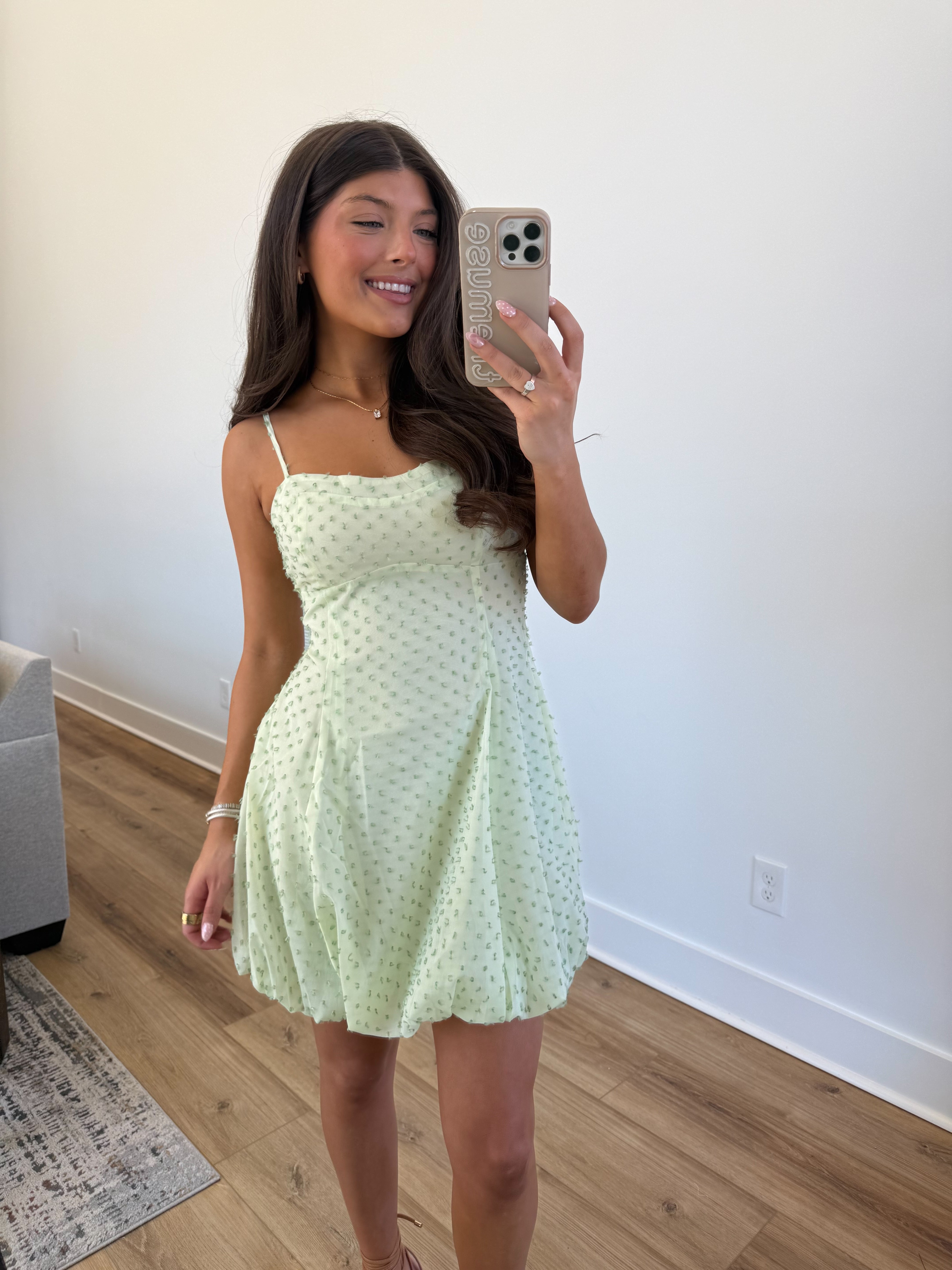 Sage Gathered Hem Mini