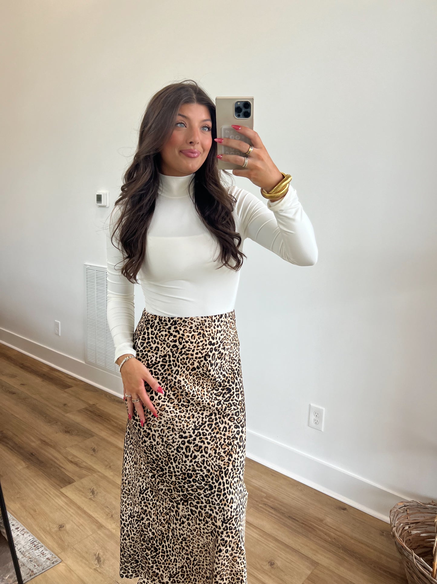 Cheetah Silk Maxi Skirt