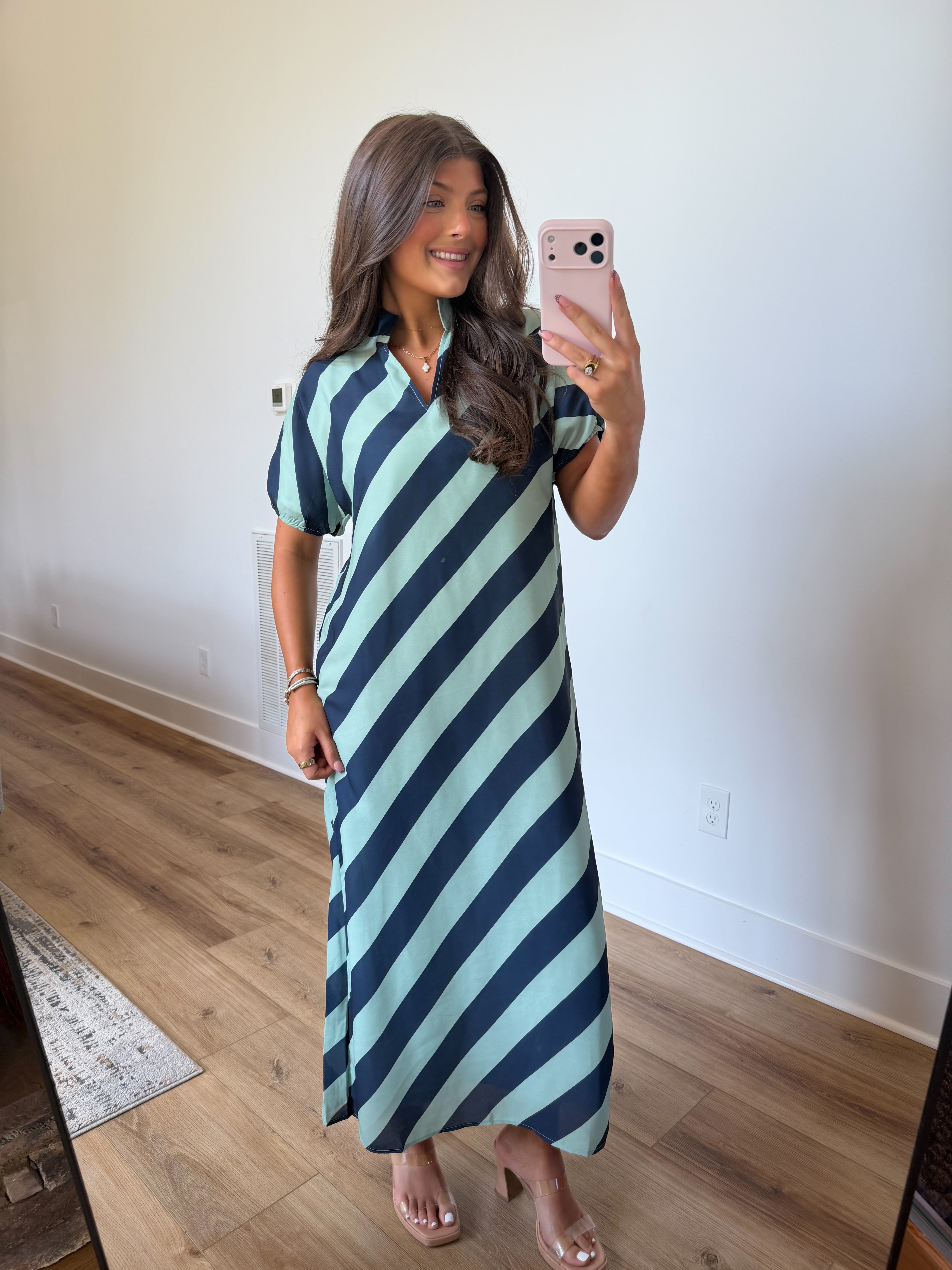 Pippa Stripe Maxi (Blue/Mint)