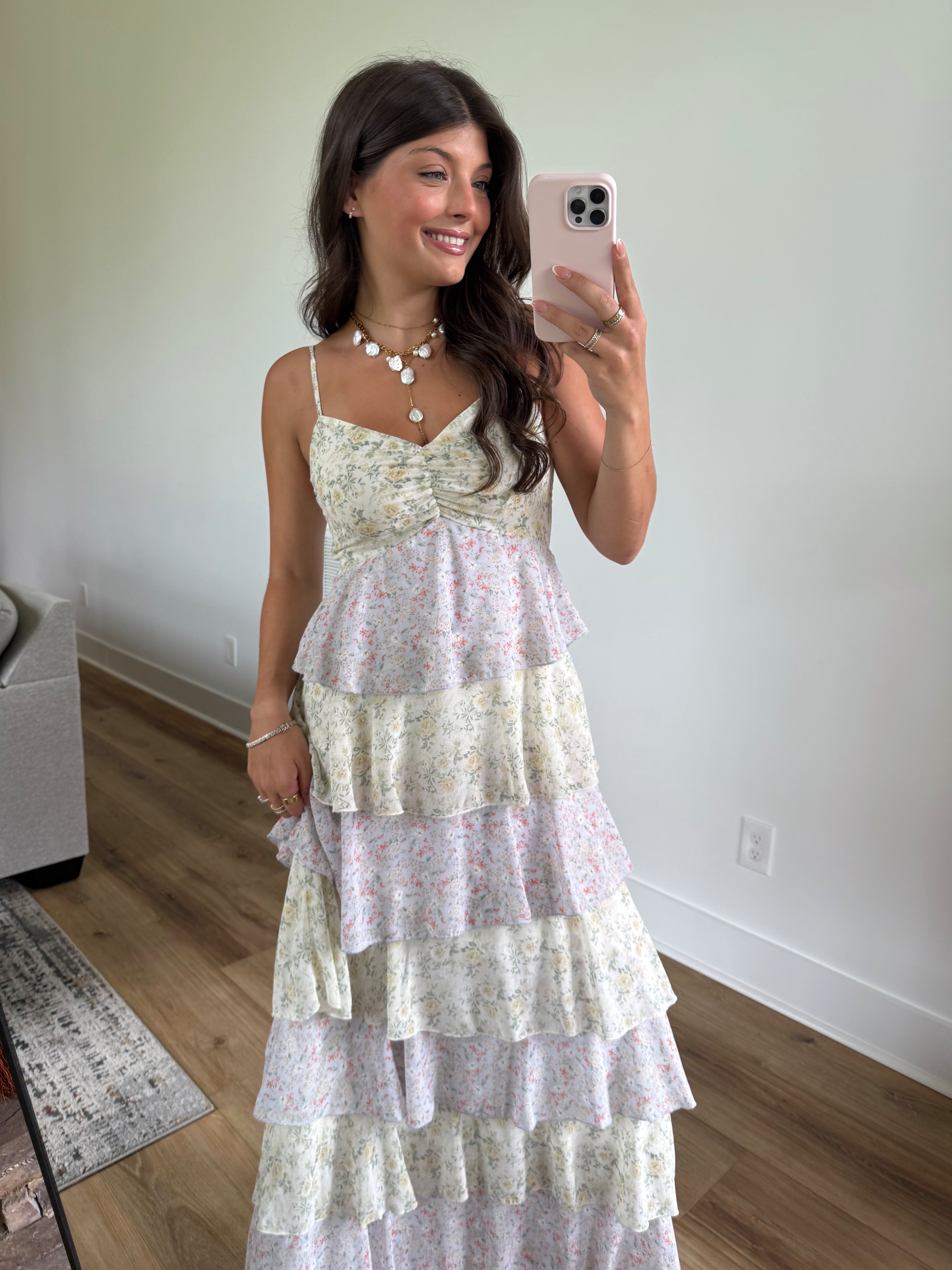 Green Olivia Ruffle Dress