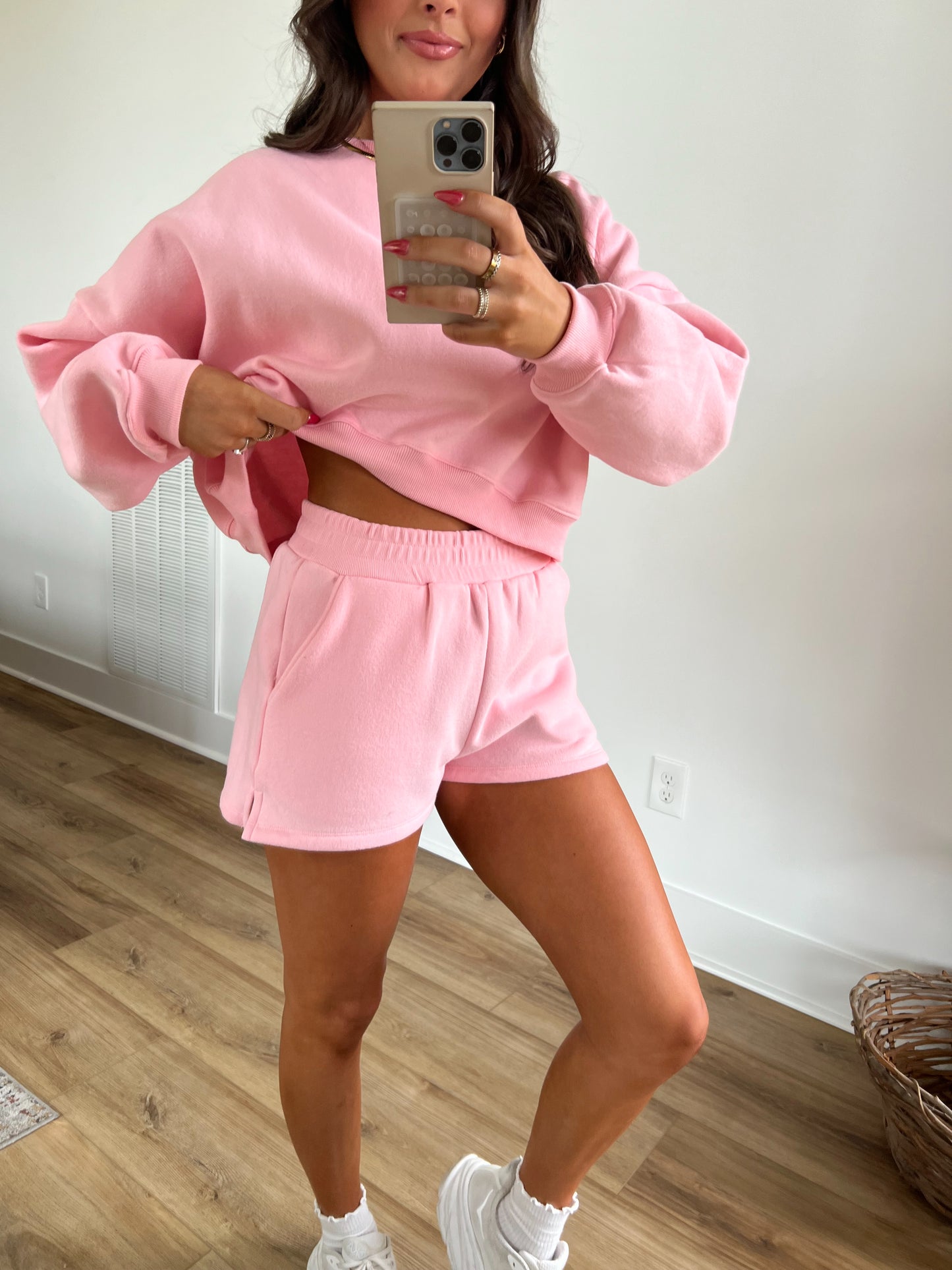 Pink Lounge Sweatshort Set