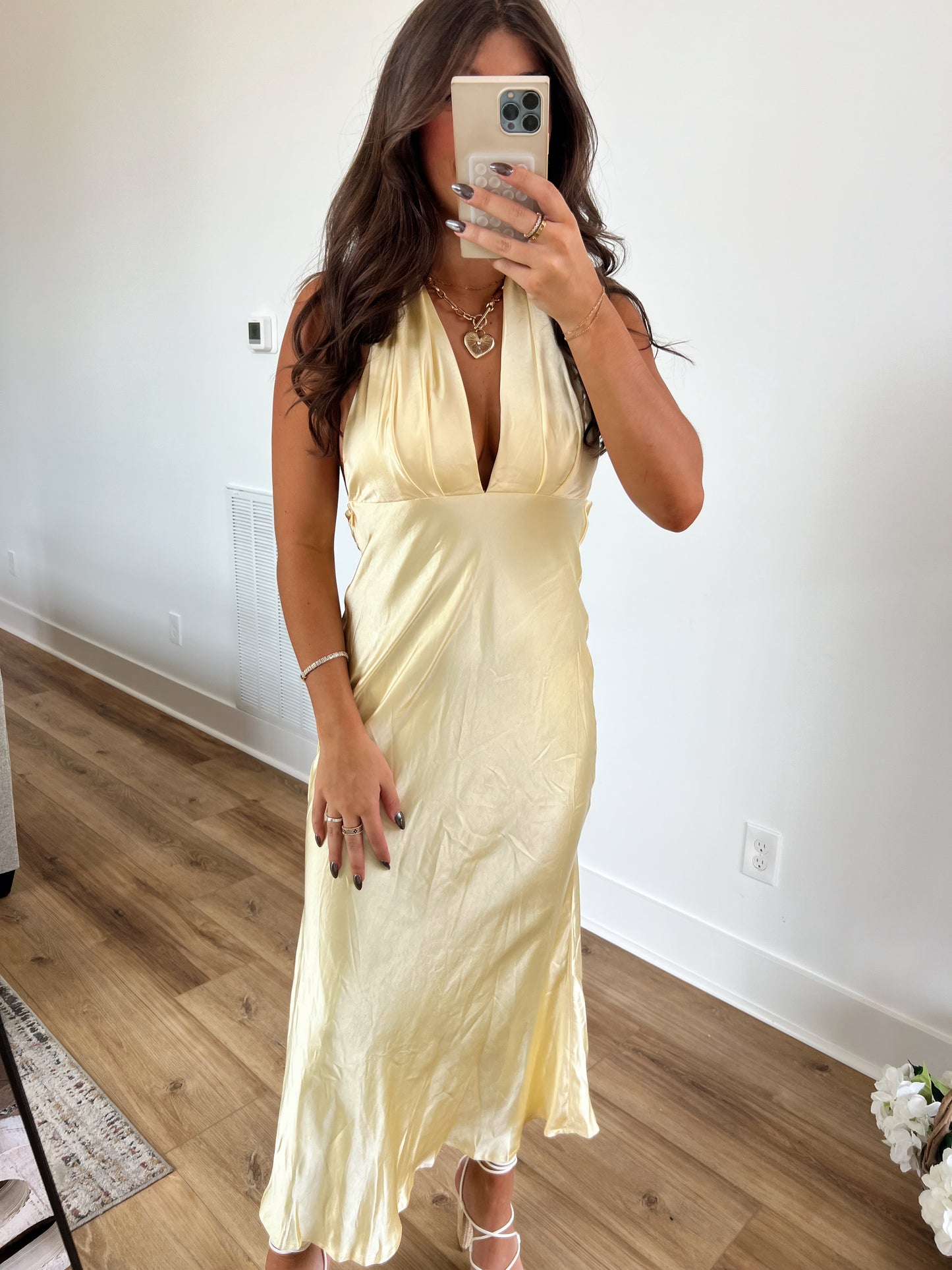 Butter Yellow Wrap Maxi Dress