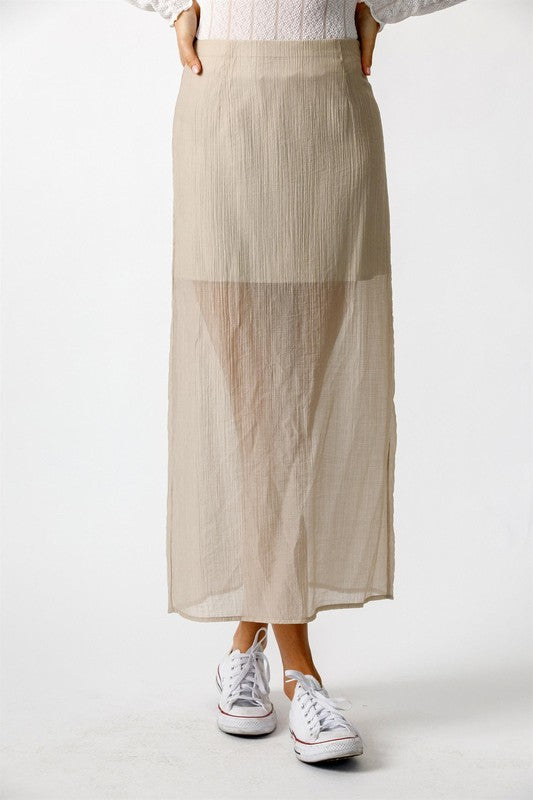 Beige Midi Skirt