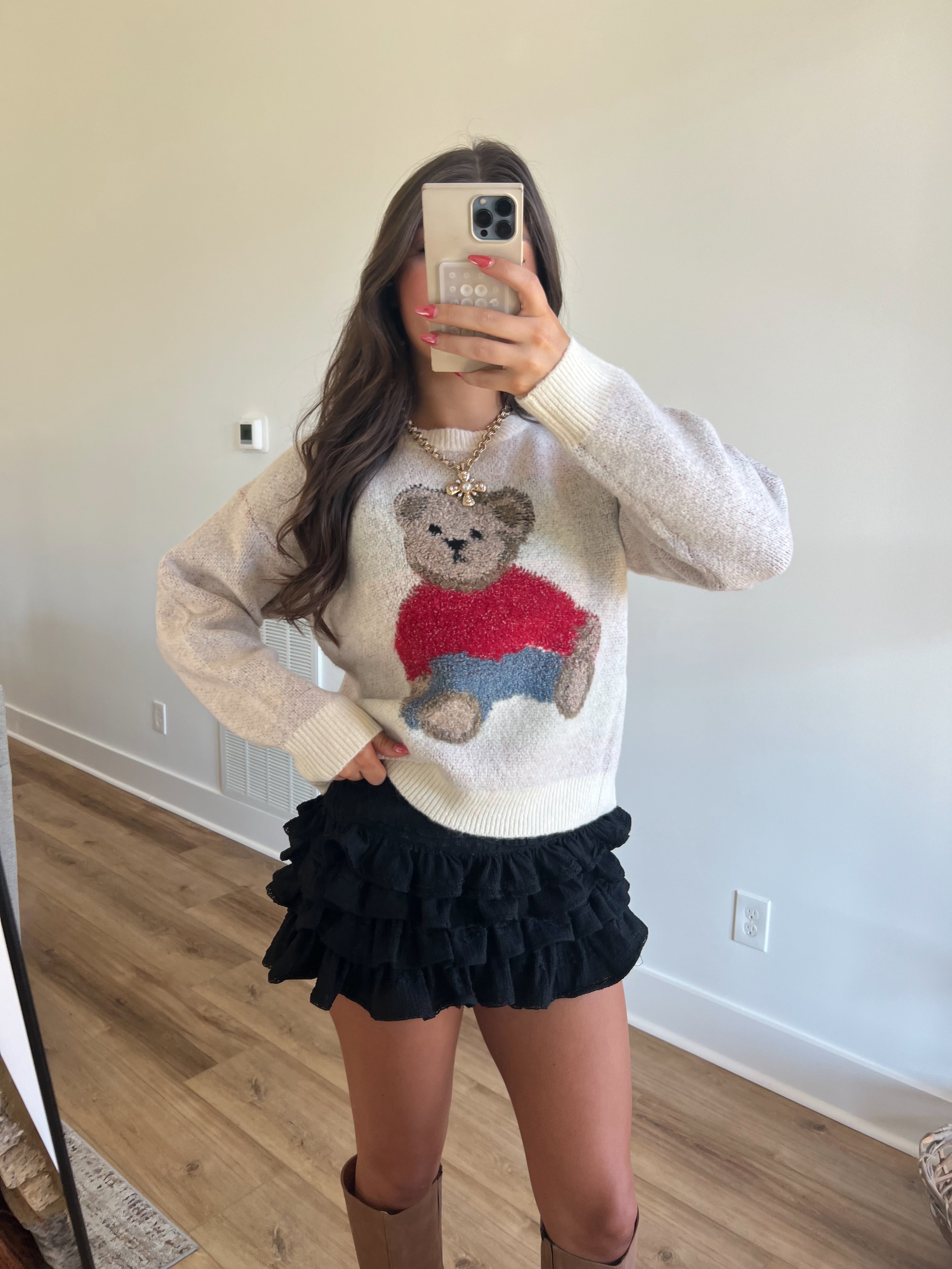 Ivory Bear Obsessed Sweater