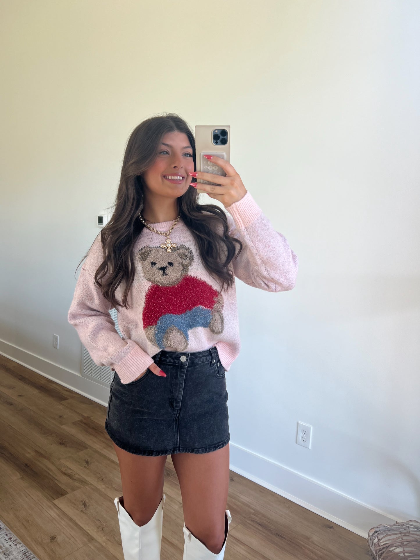 Pink Bear Obsessed Sweater