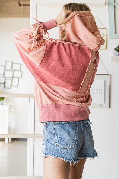 Rose Washed Zip-Up Jacket