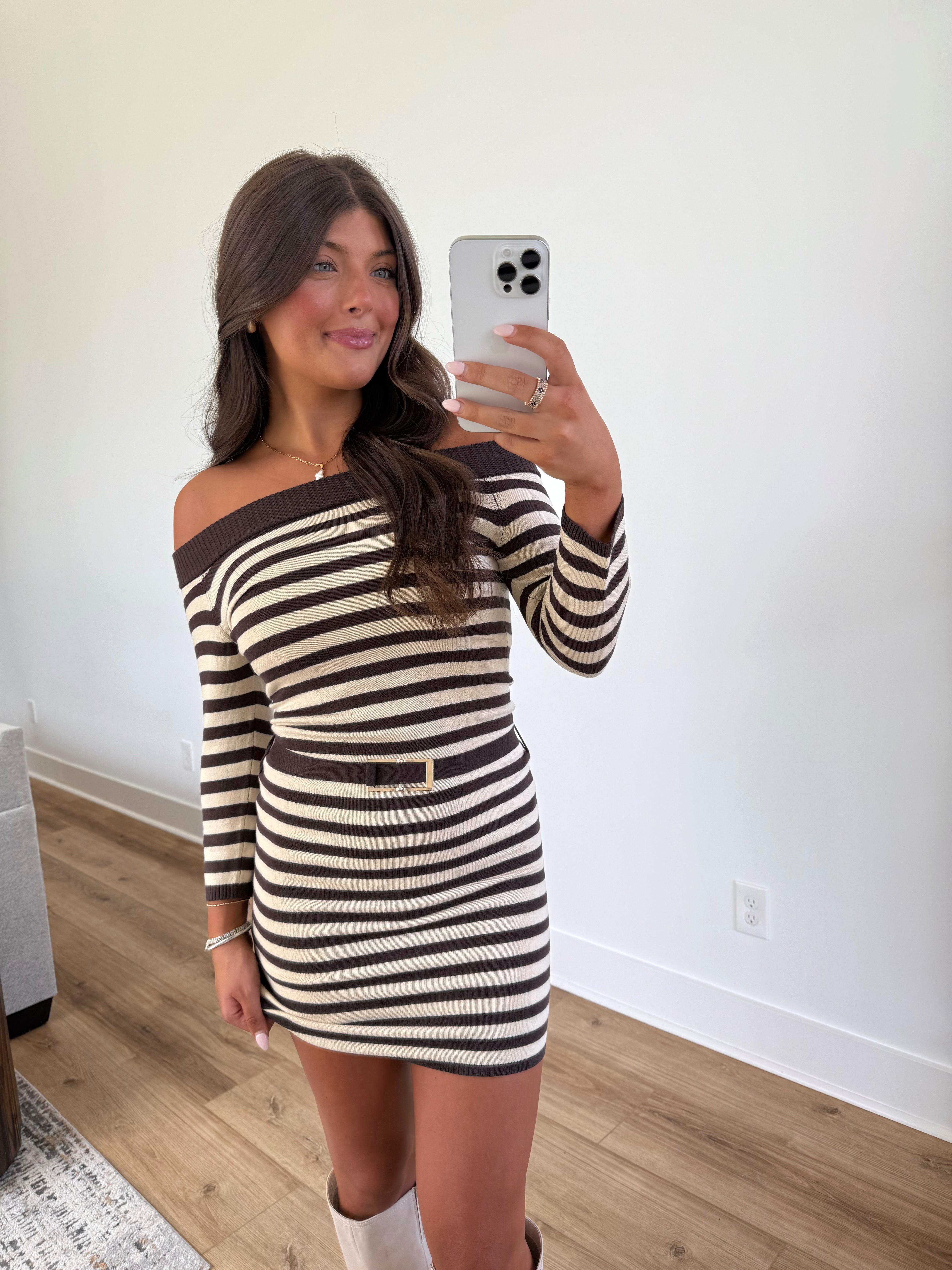 Striped Knit Bodycon Dress