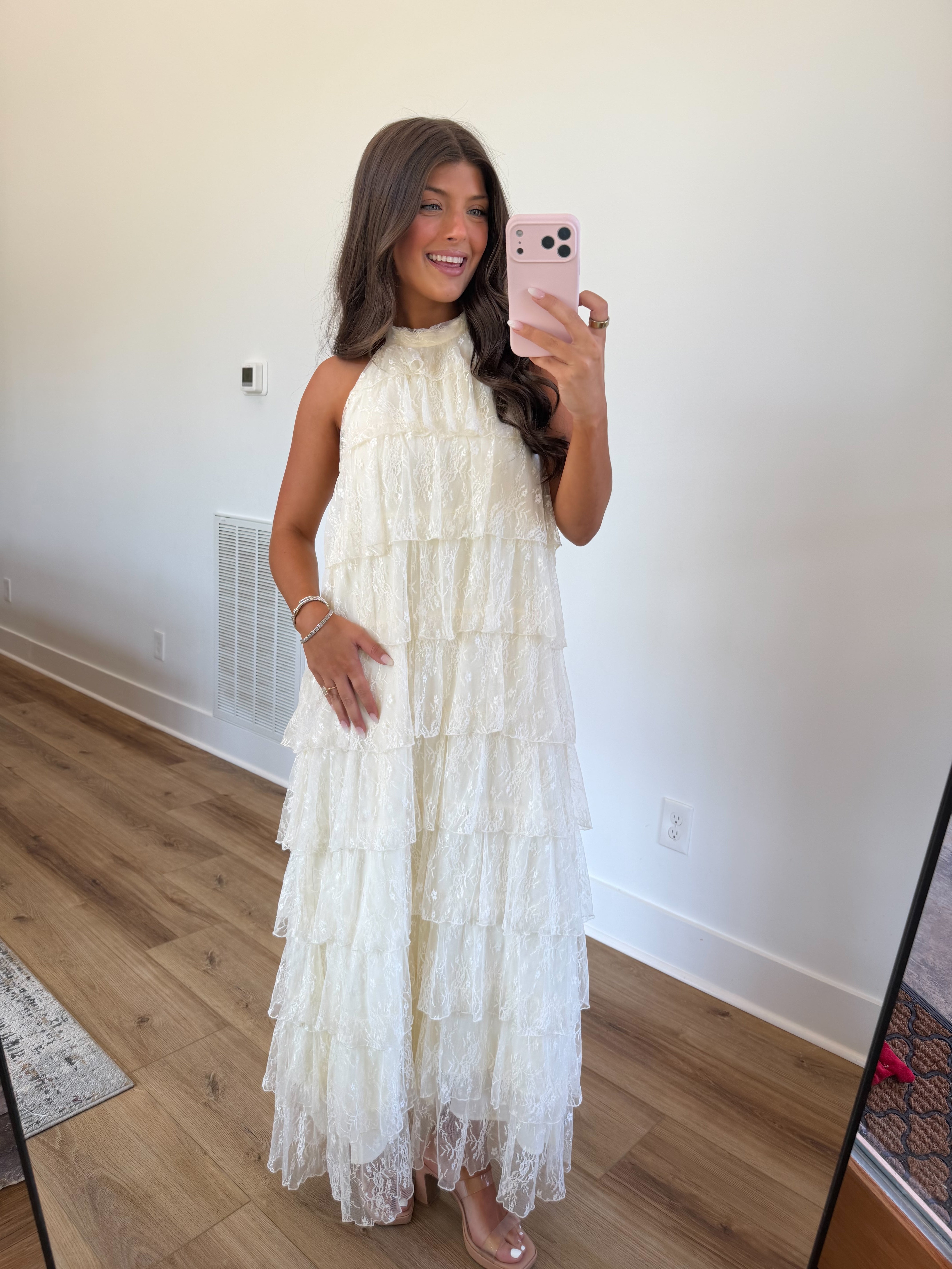 Cream Ruffle Maxi
