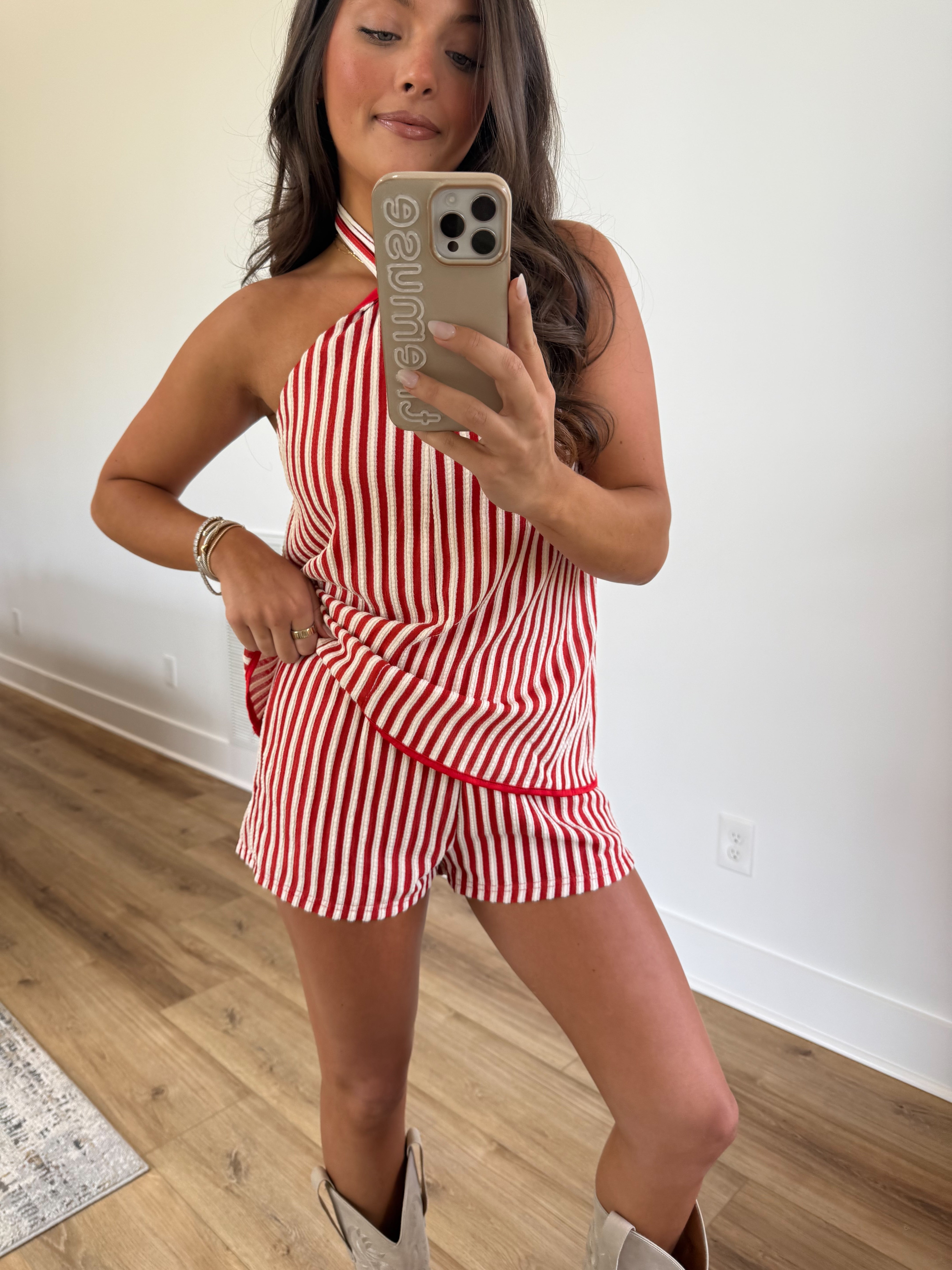 Cola Stripe Romper (PRE-ORDER (June 22nd)/ Restock)