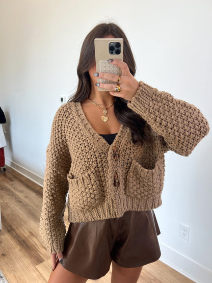 Beary Chunky Knit Cardigan (Restock)