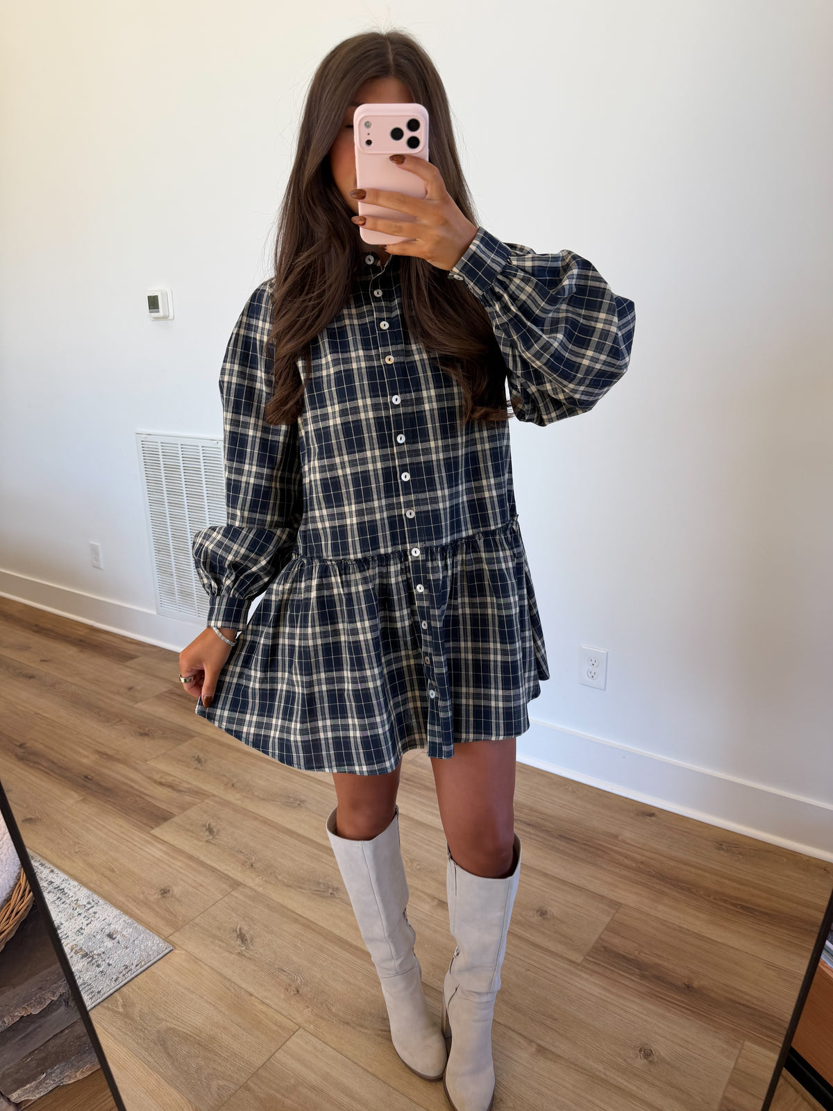 Fin Gingham Fall Dress