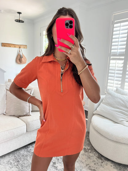 Burnt Orange Denim Dress