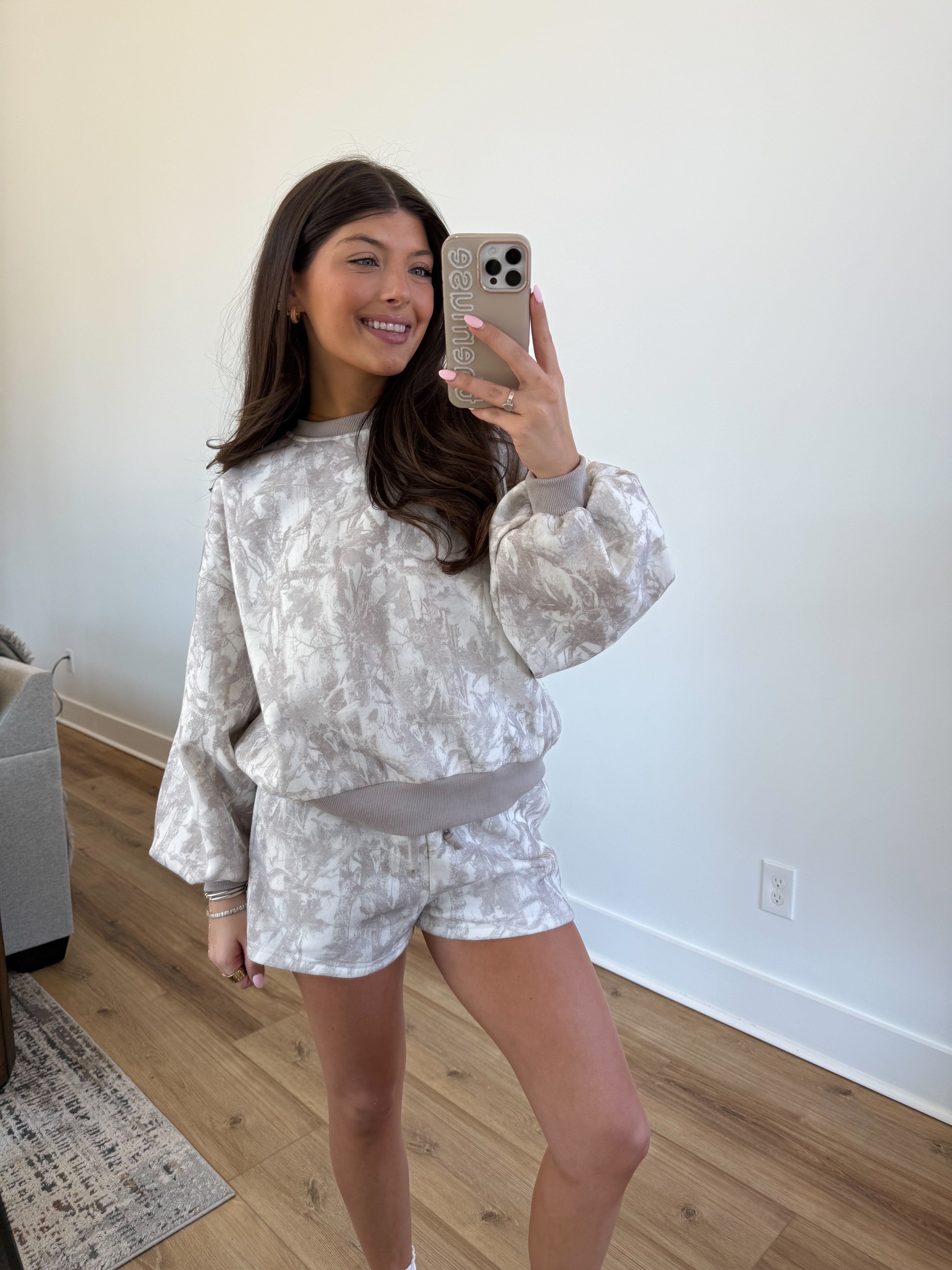 Mocha Camo Shorts Set