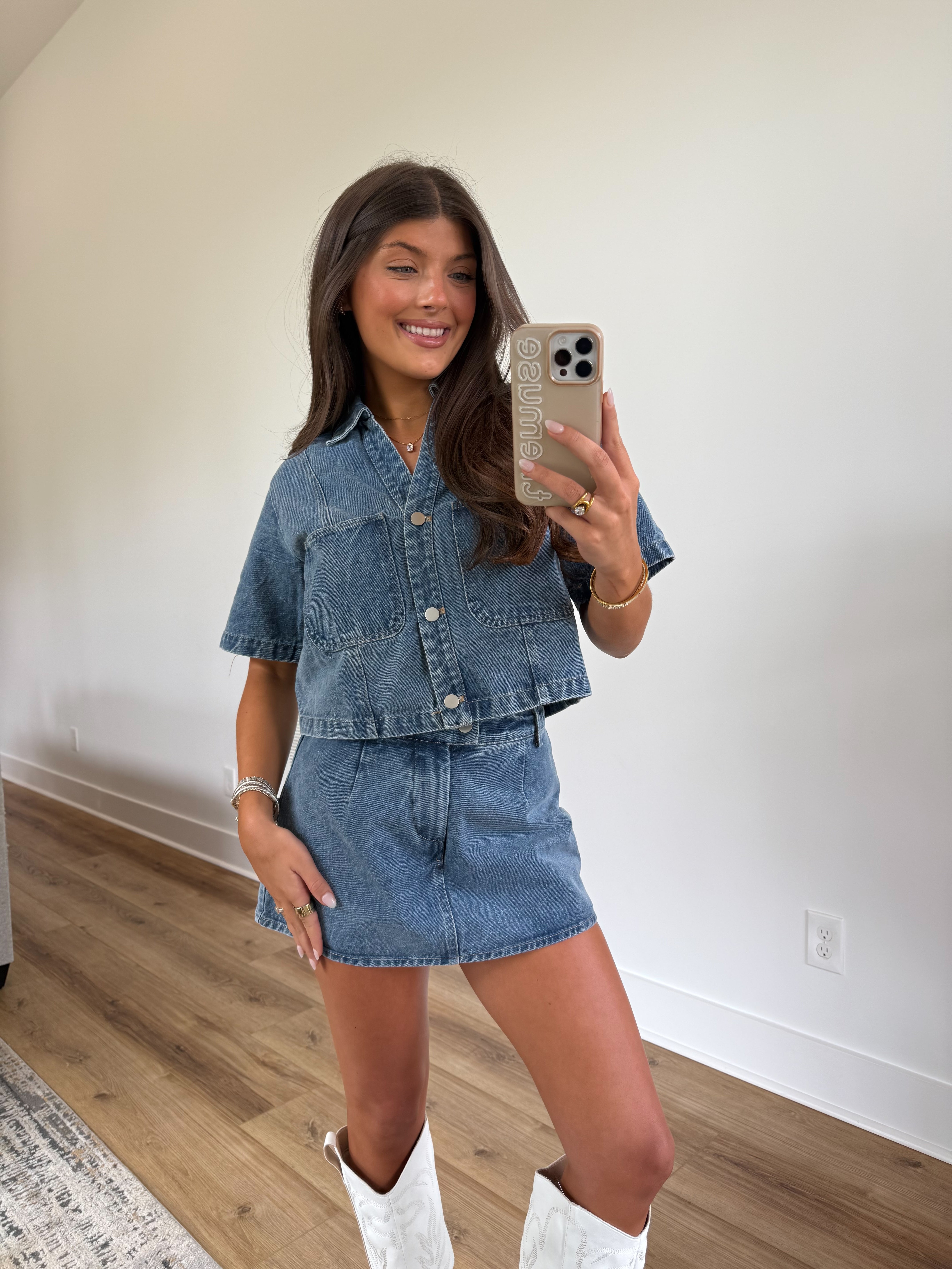 Boxy Washed Denim Set