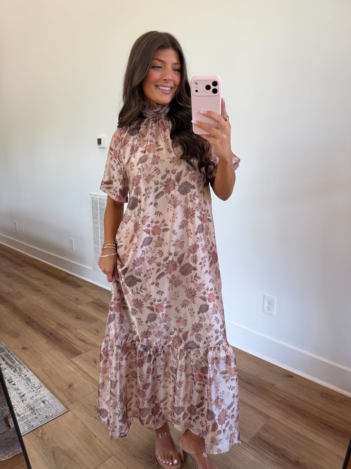 Floral Archive Dress (Taupe) (PRE-ORDER (1-2 weeks)/ Restock)