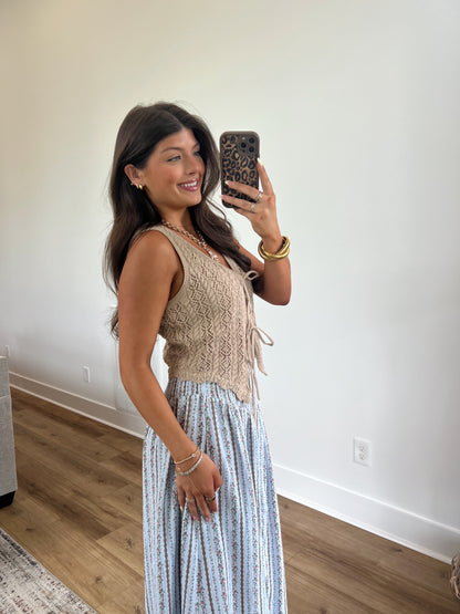 Ella Crochet Tank (Tan)