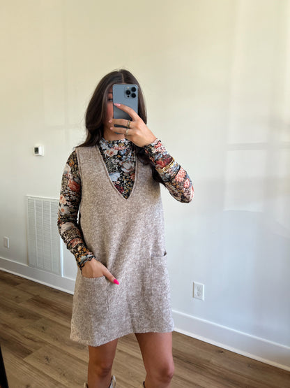 Mauve Sweater Vest Dress