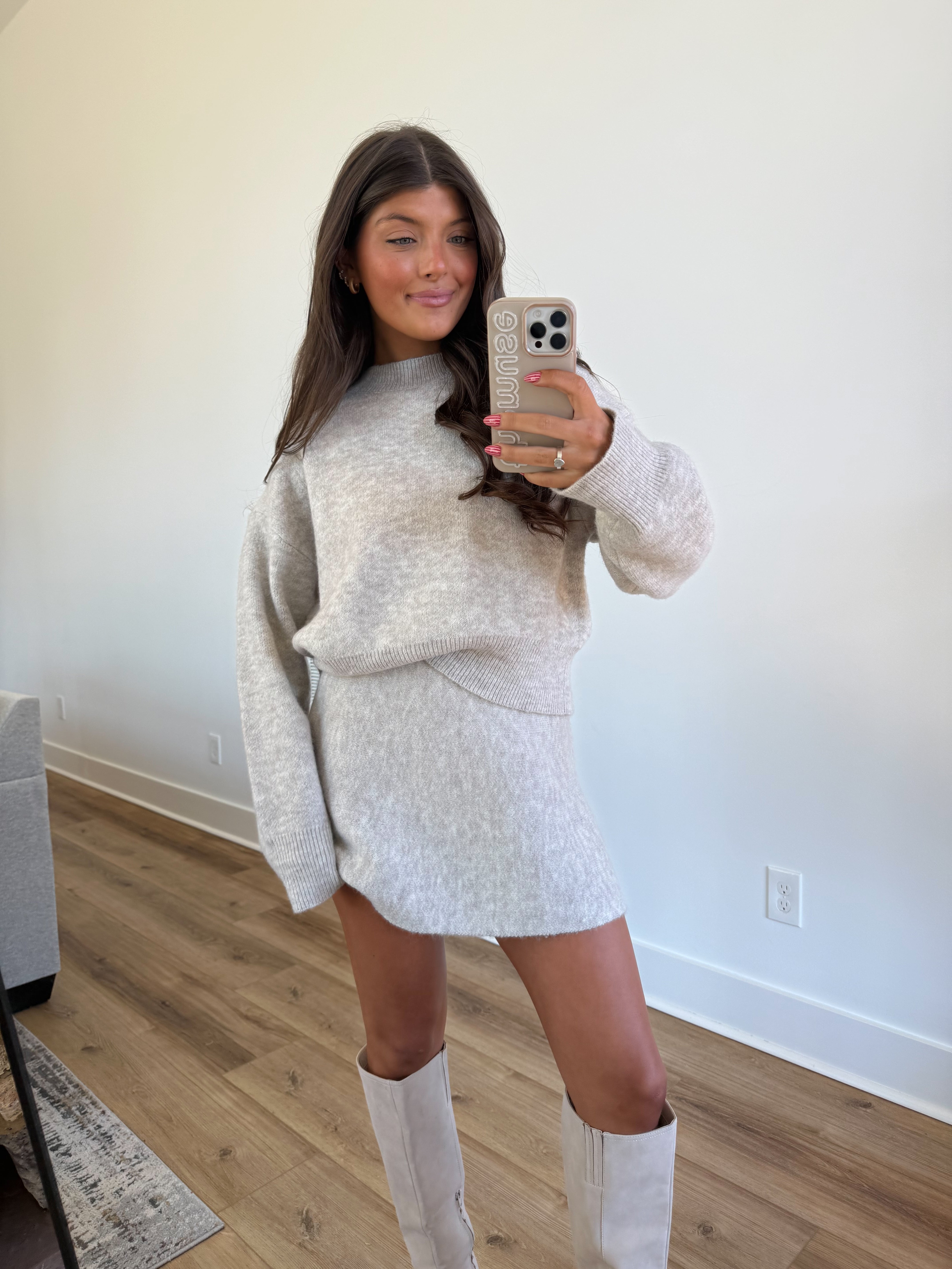 Heather Knit Sweater Set