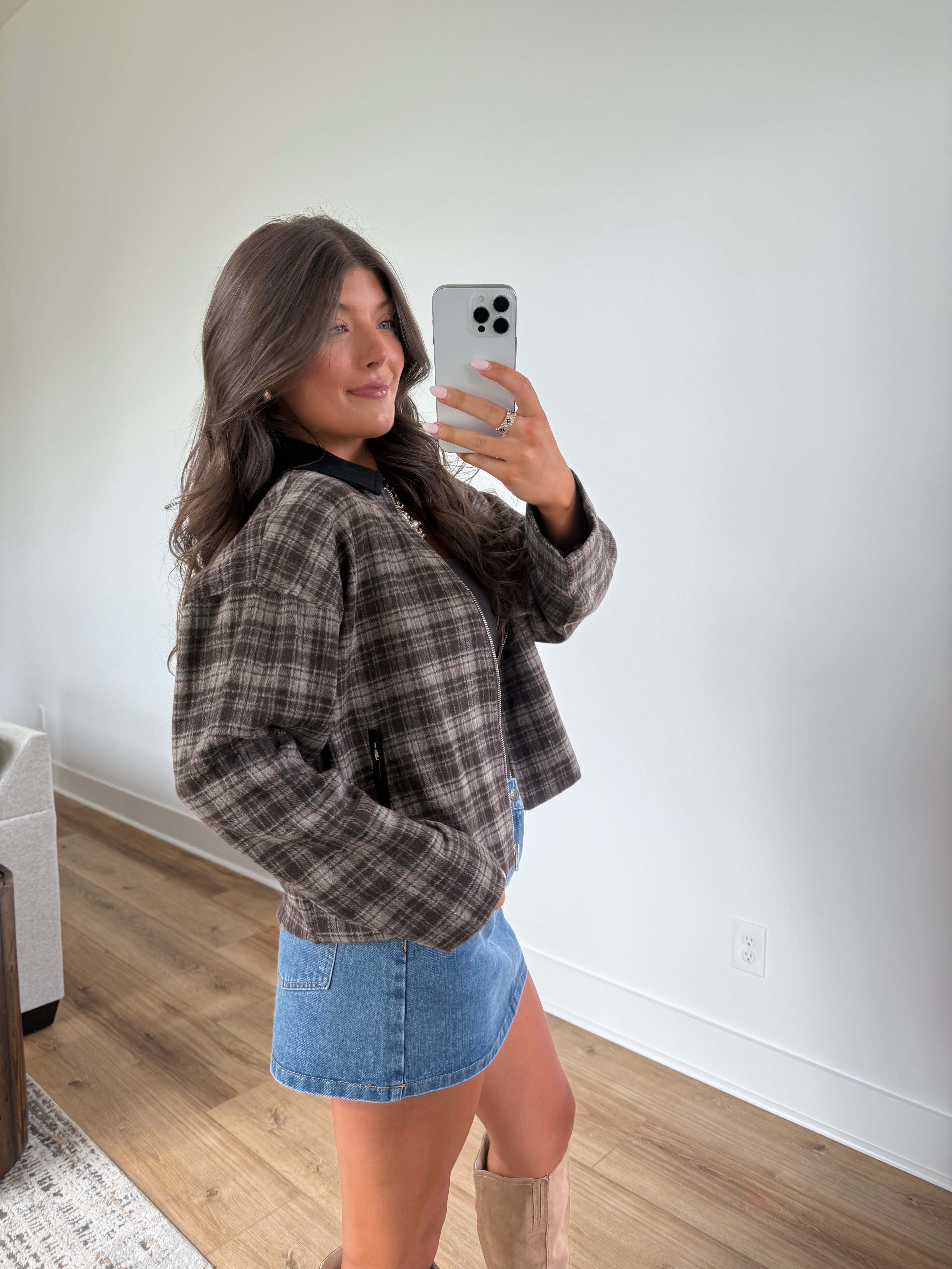 Plaid Flannel Zip-Up