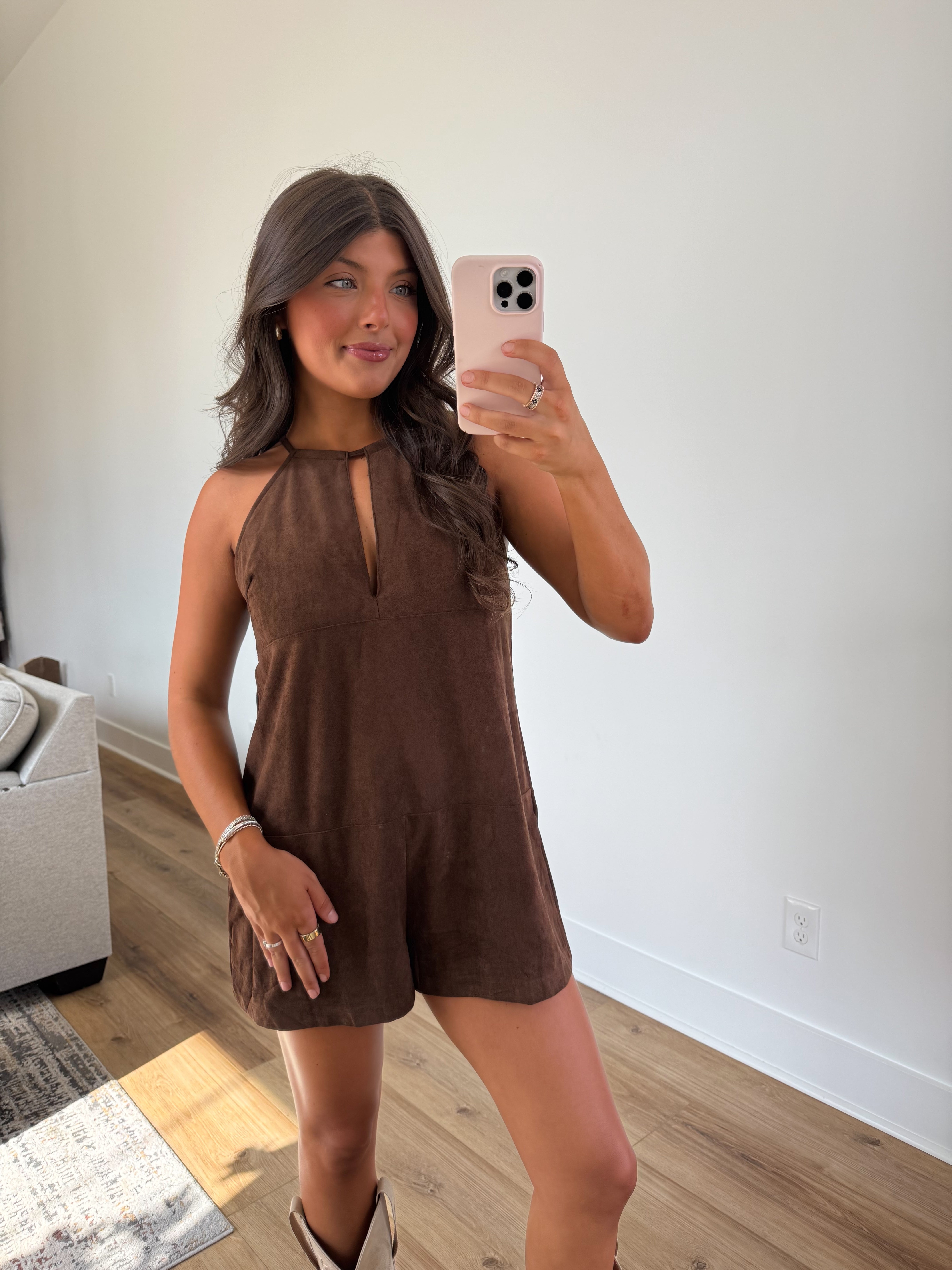 Sally Suede Romper