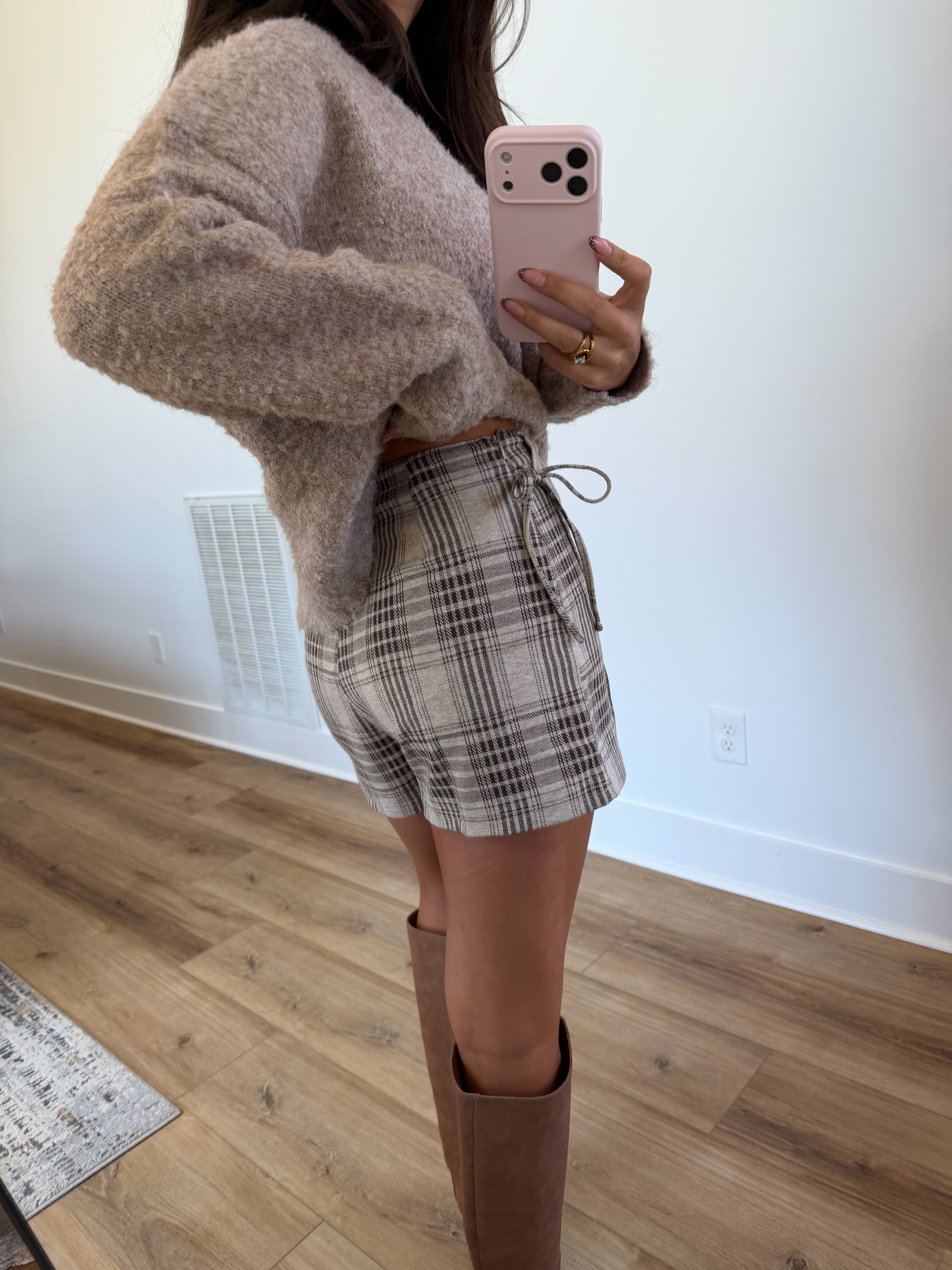 Cinnamon Plaid Skort