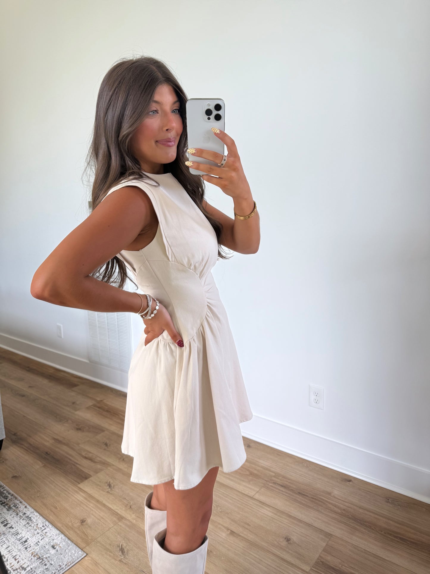 Cream Pecan Dress