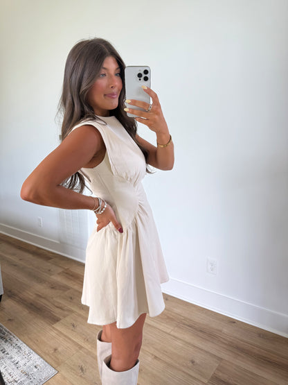 Cream Pecan Dress