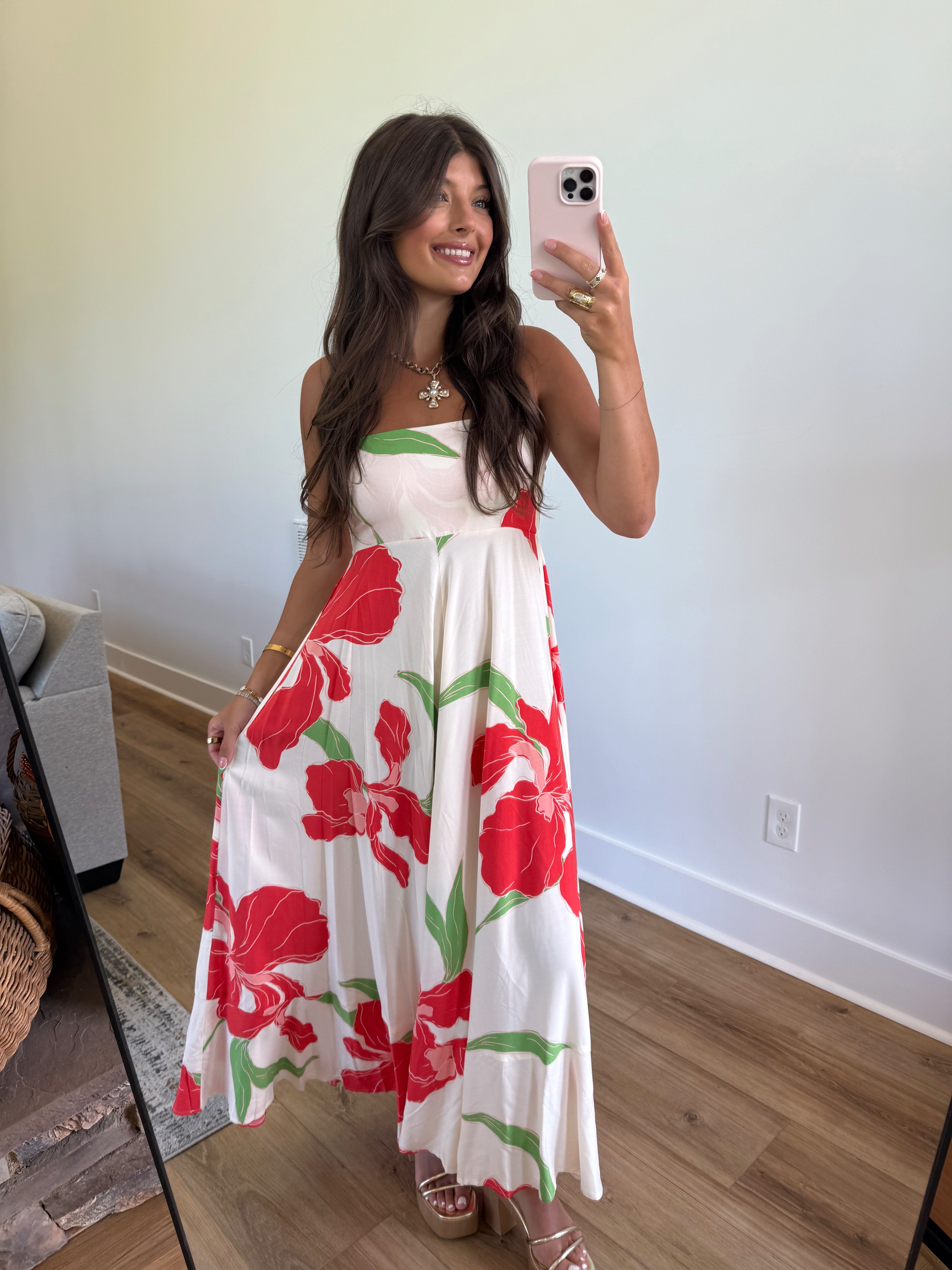 Poppy Spaghetti Strap Maxi