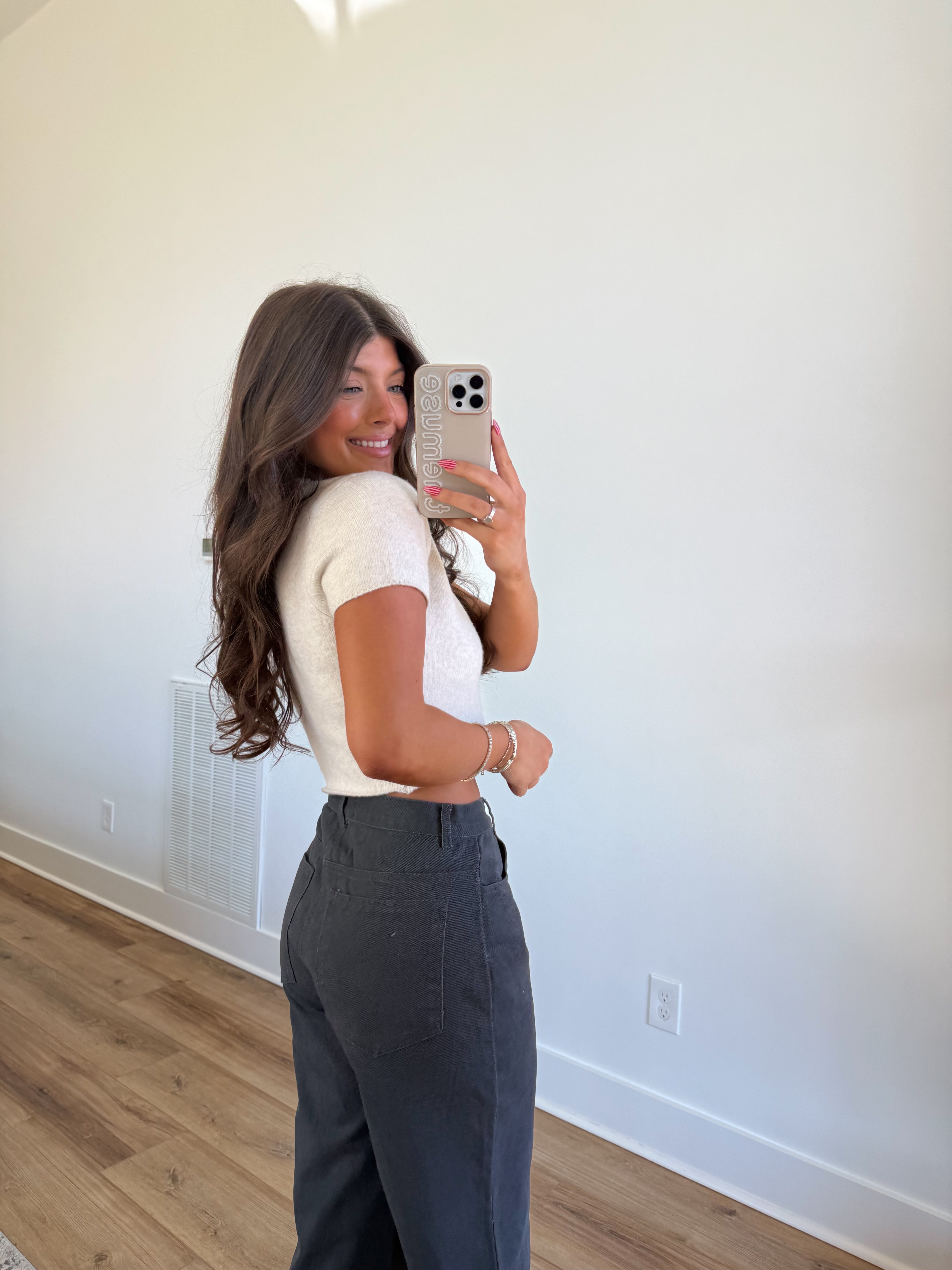 Cream Knit Crop