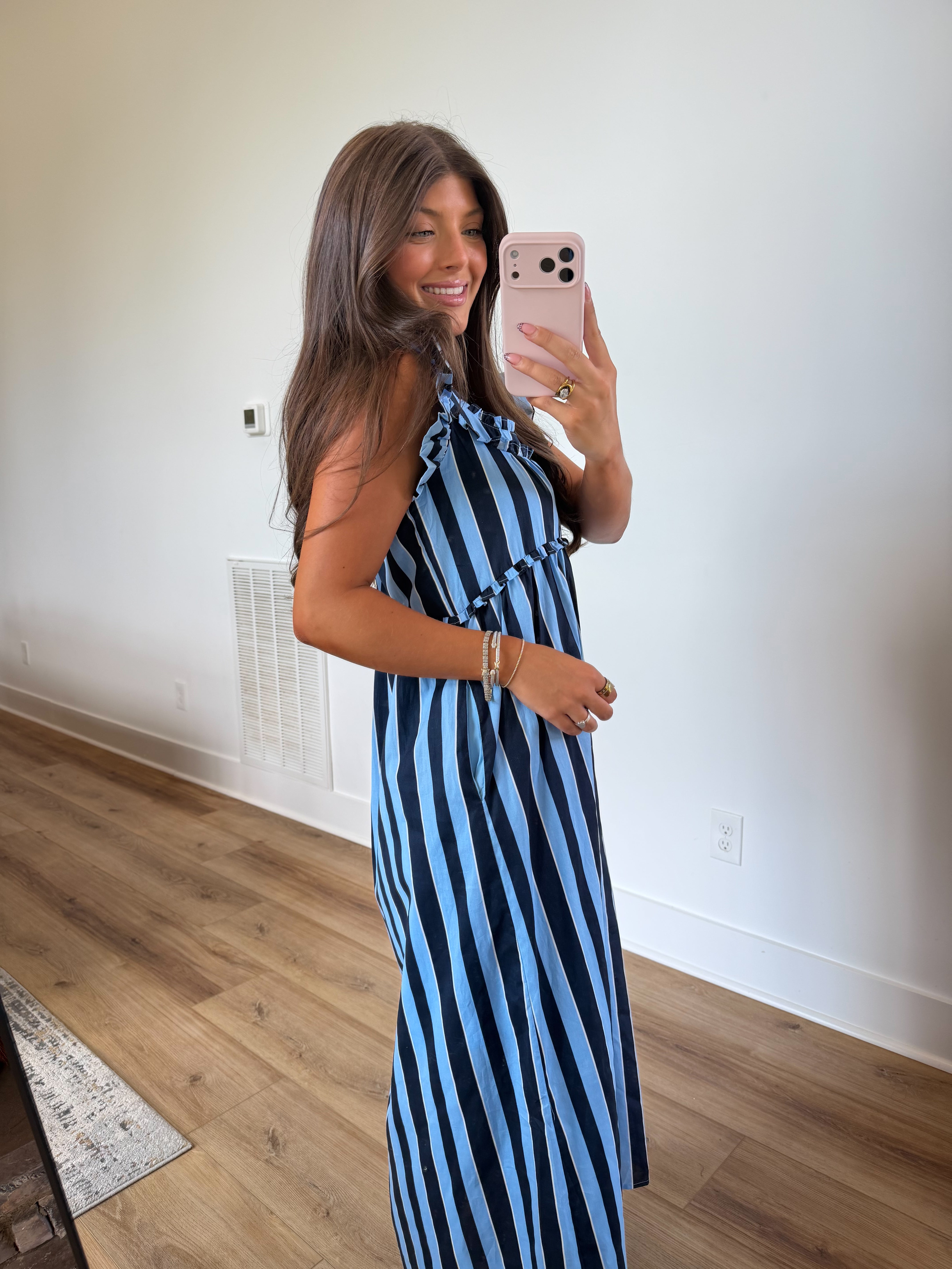 Navy Ridge Stripe Maxi