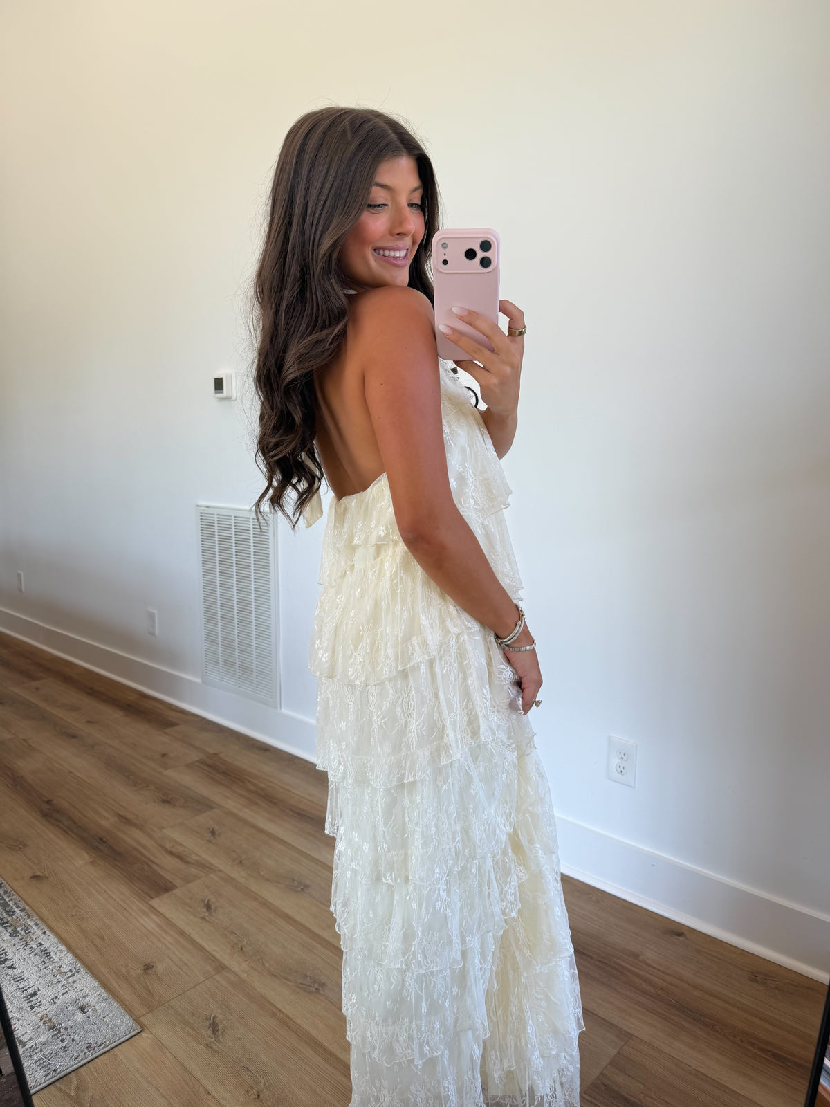 Cream Ruffle Maxi