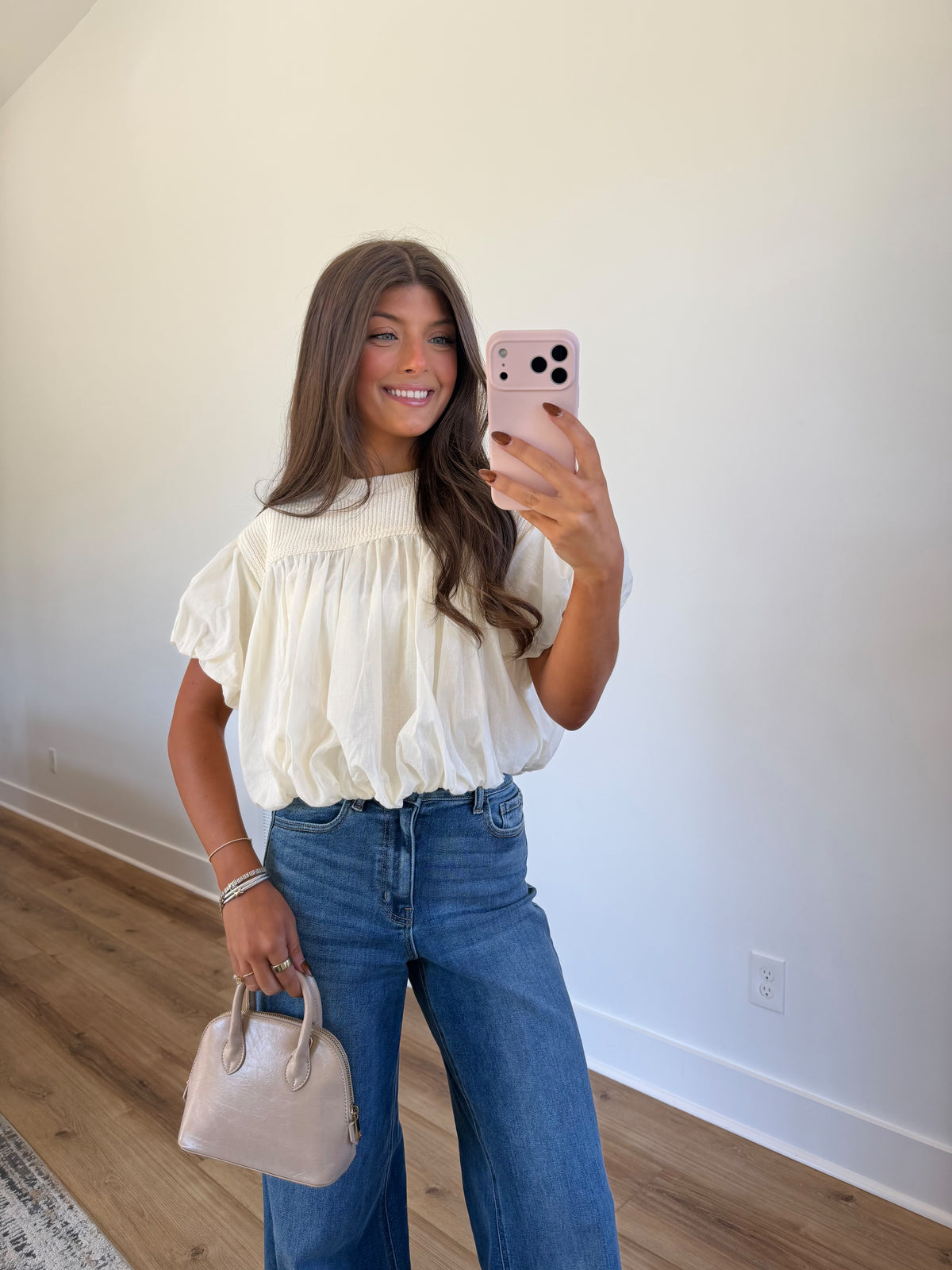 Poppy Cream Top