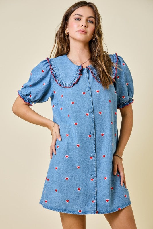 Candy Hearts Denim Dress