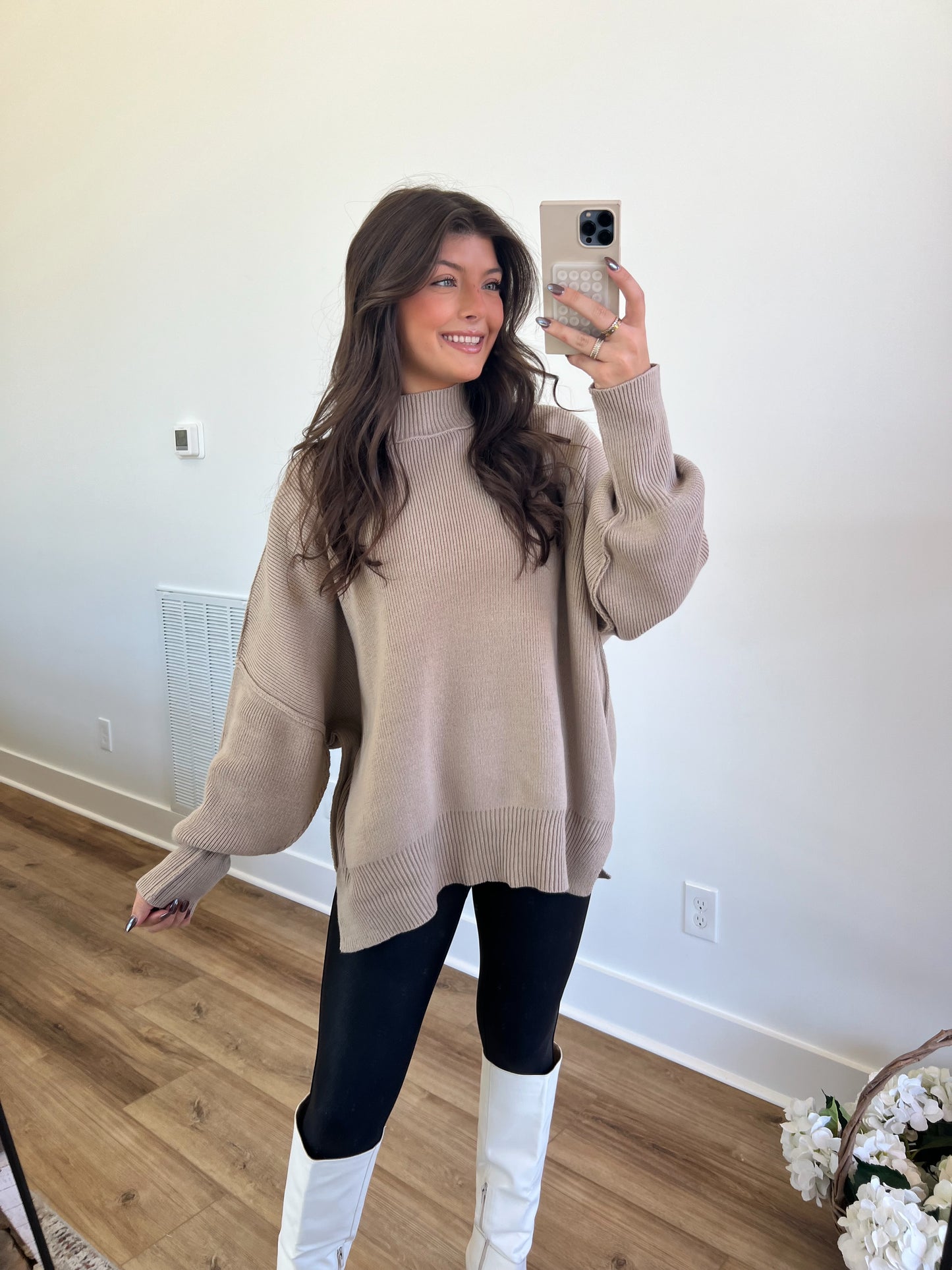 Mocha Essential Oversized Cozy Knit Sweater