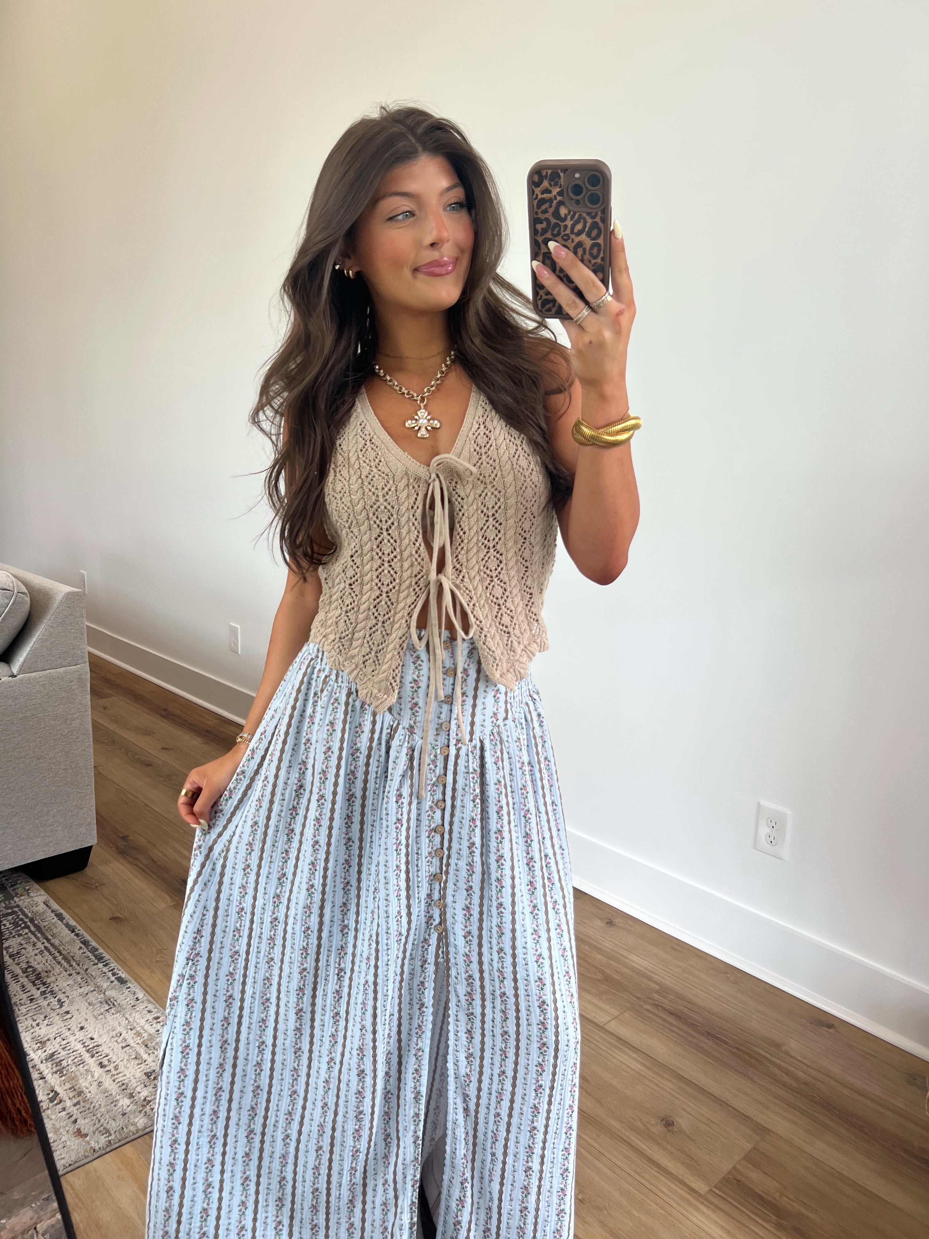 Blue Saloon Maxi Skirt
