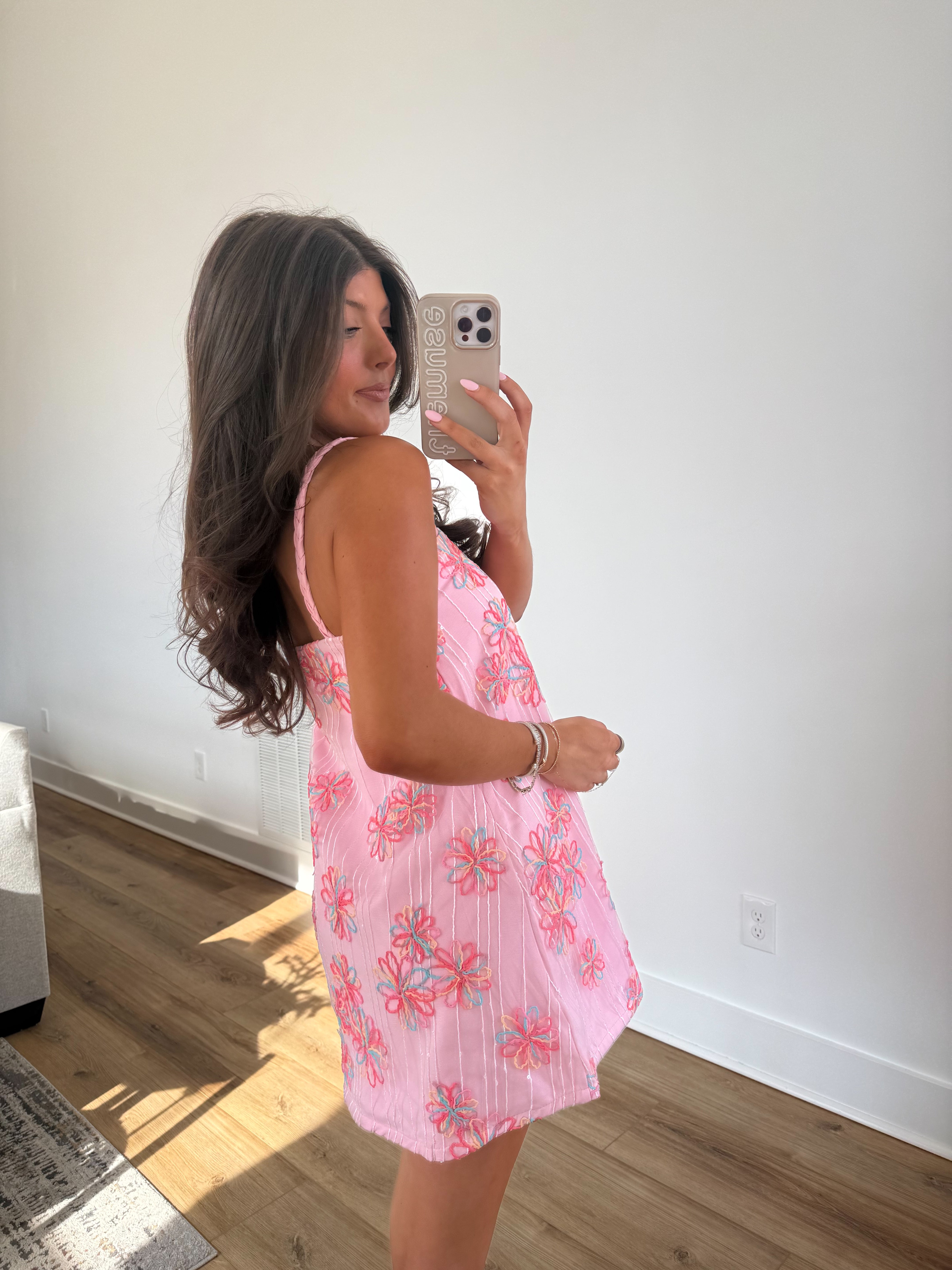 Spring Fling Babydoll Dress (Pink)